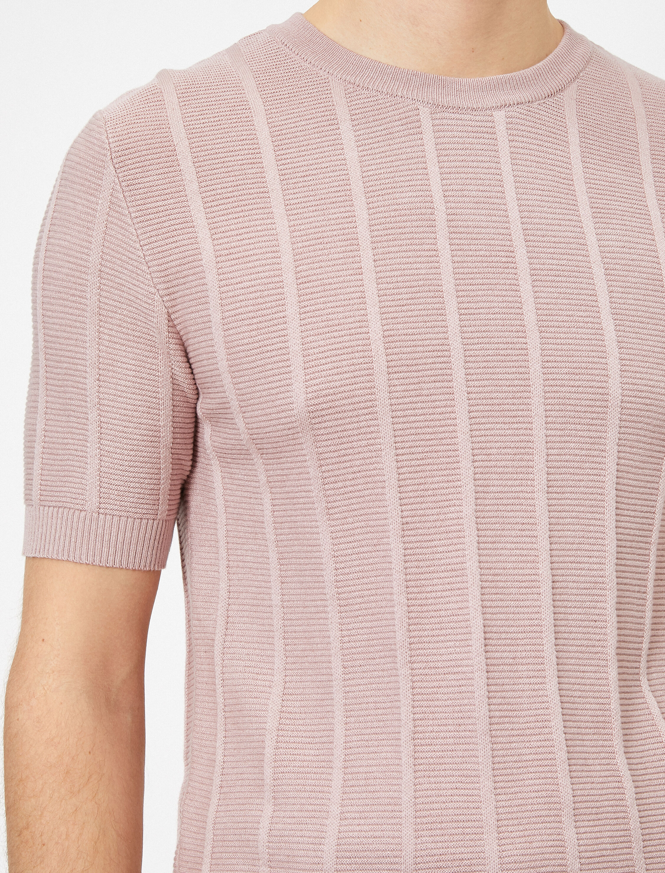 Bisiklet Yaka Dokulu Kumaş Regular Fit Triko Kazak