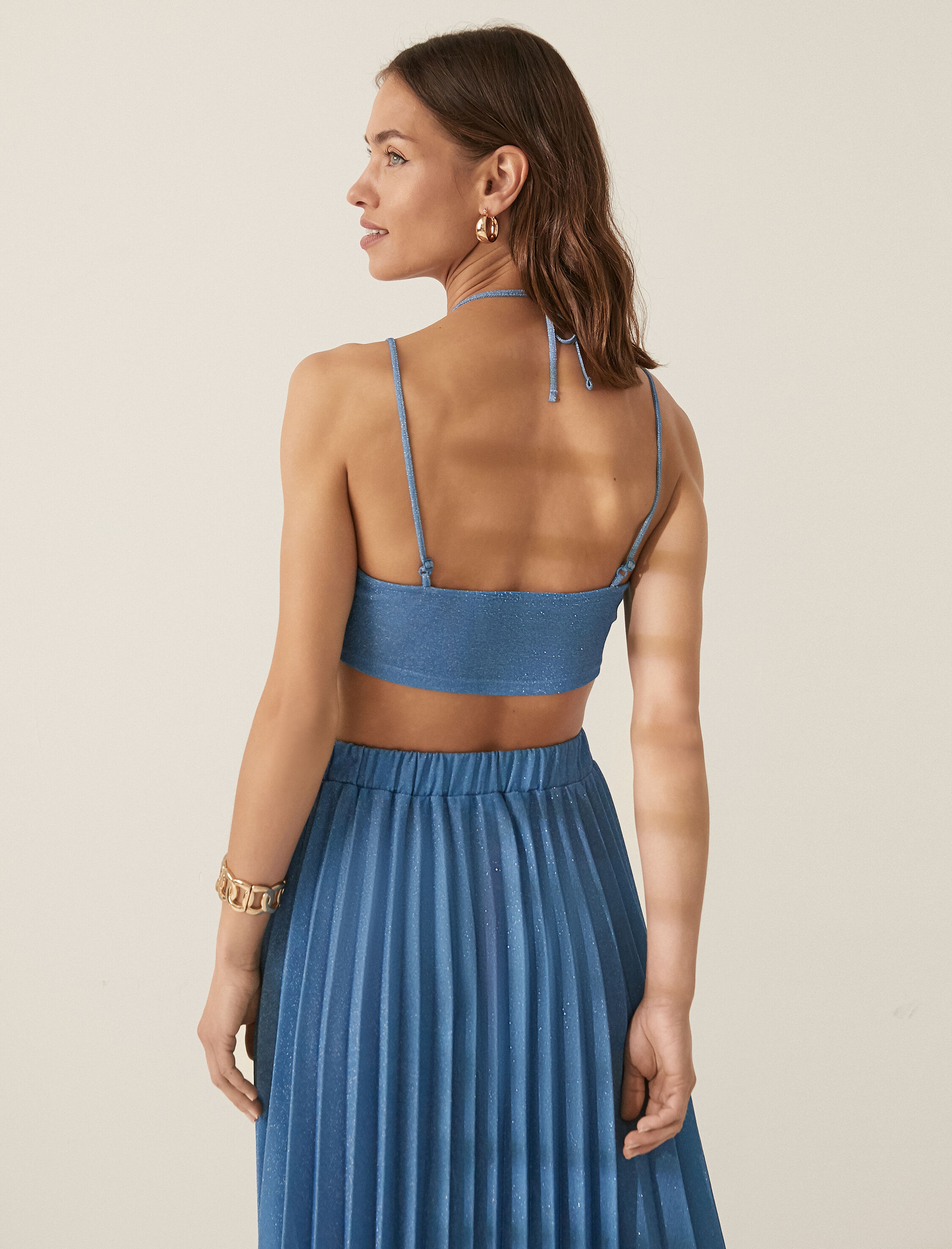   Melis Ağazat X Koton - Boyundan Bağlamalı Crop Atlet