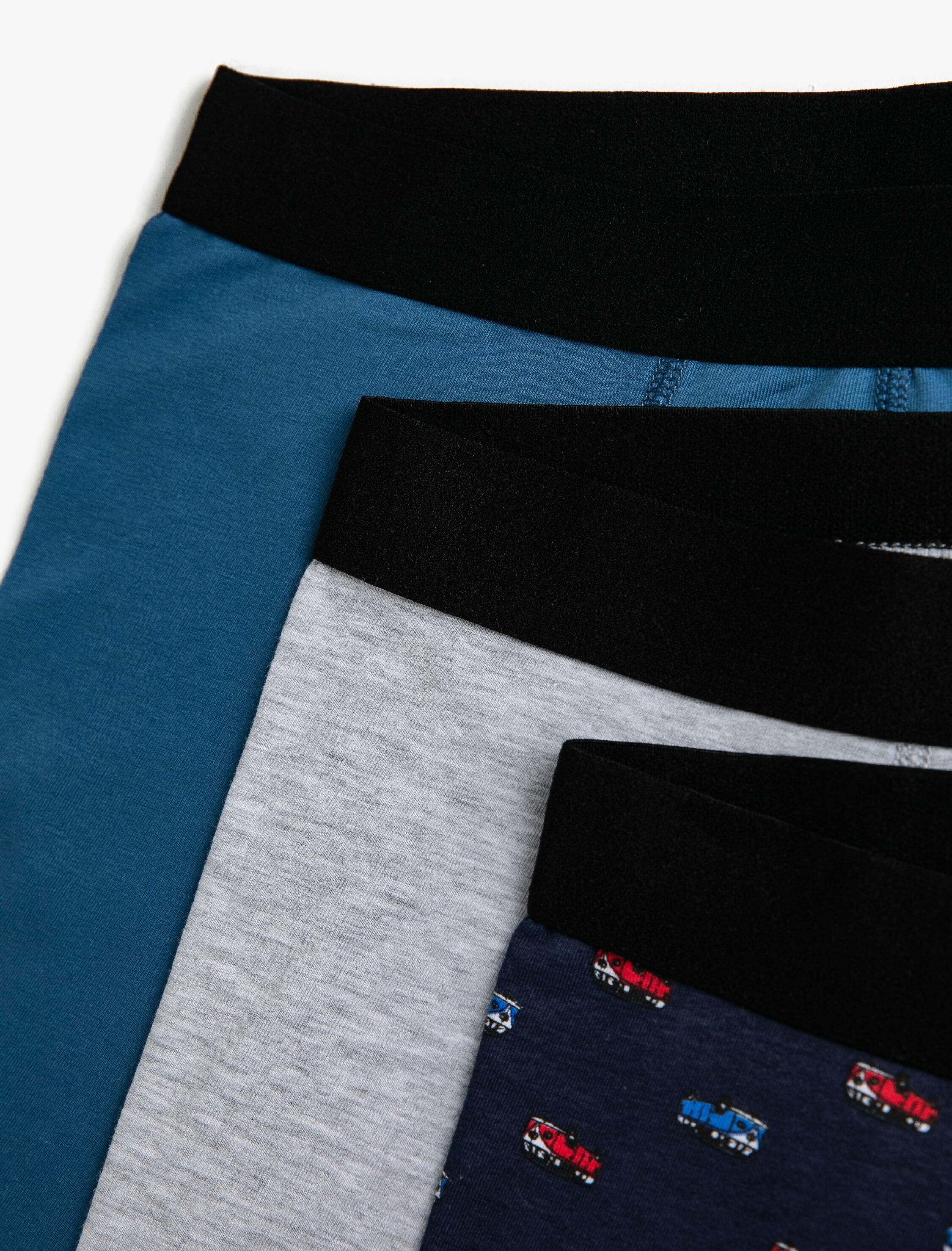 Desenli Pamuklu Basic 3'lü Boxer Seti