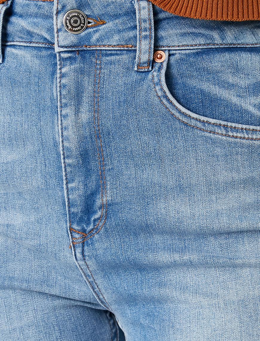   Yüksek Bel Bol Paça Kot Pantolon - Slim Flare Jean