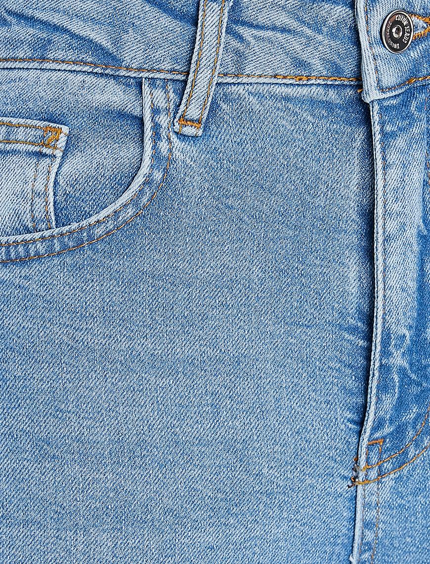   İspanyol Paça Kot Pantolon Dar Kesim Yüksek Bel - Victoria Jean