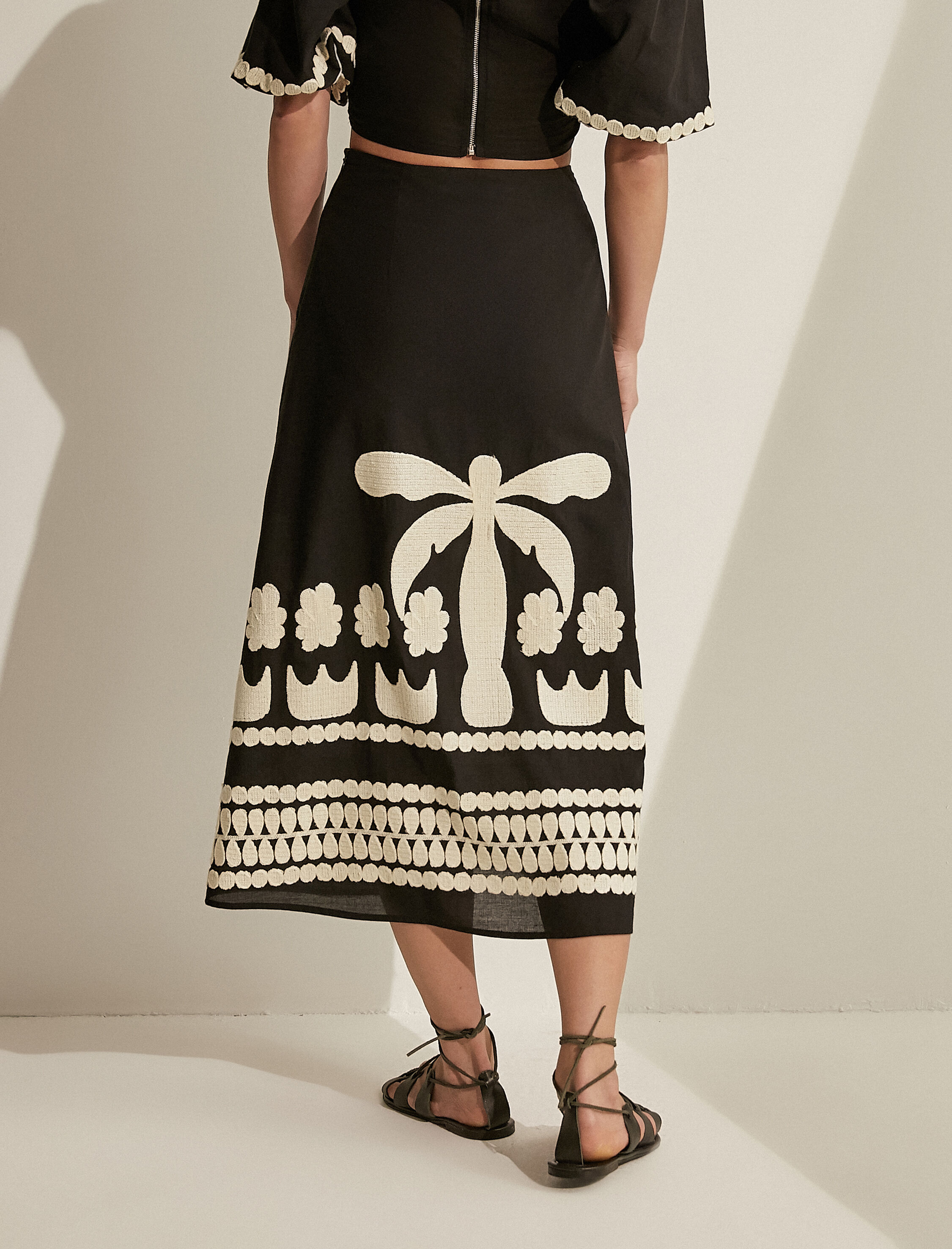   Melis Ağazat X Koton - Desenli Midi Etek