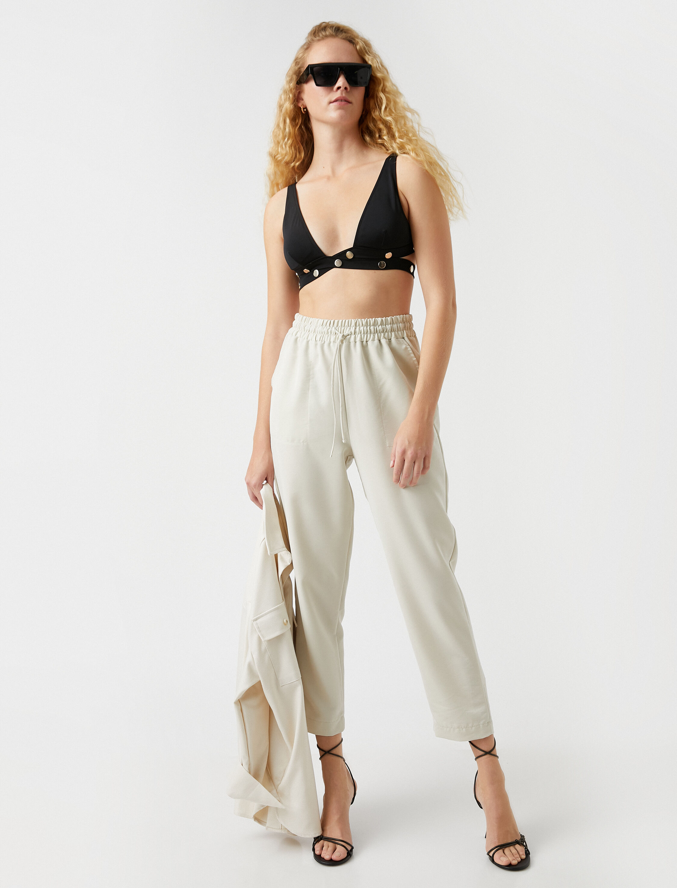   Beli Bağlamalı Pantolon Modal Karışımlı