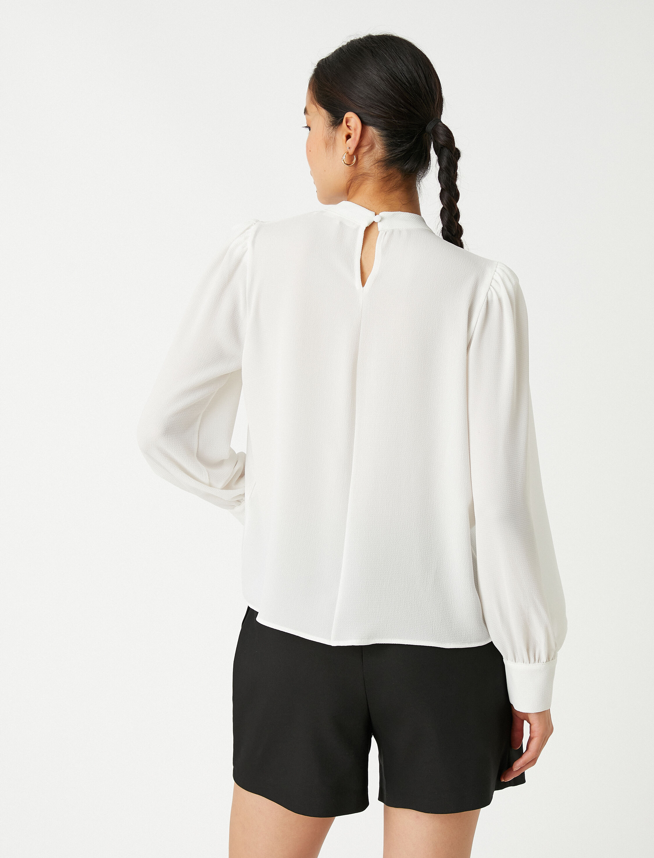   Uzun Balon Kollu Bluz