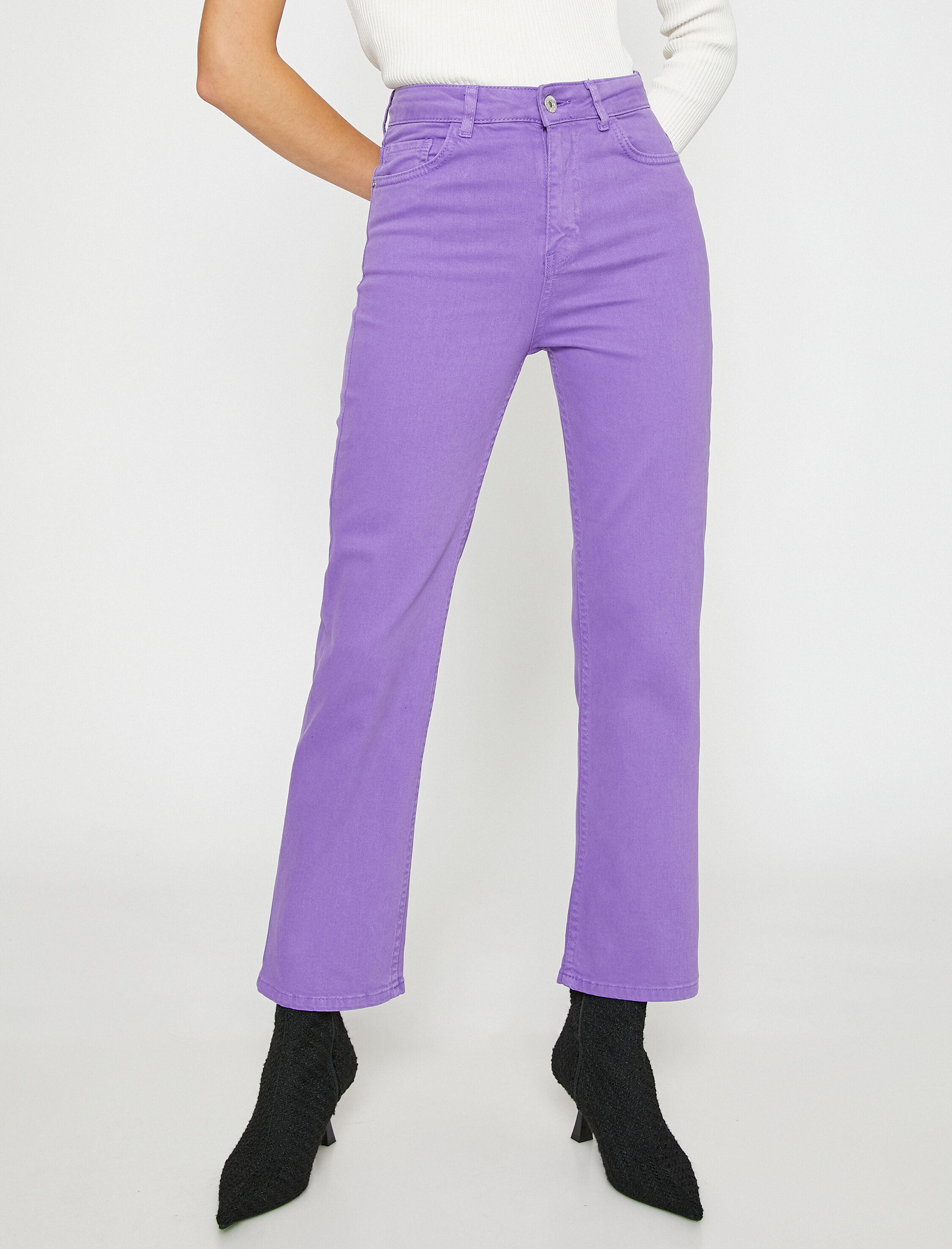   İspanyol Paça Kot Pantolon Yüksek Bel