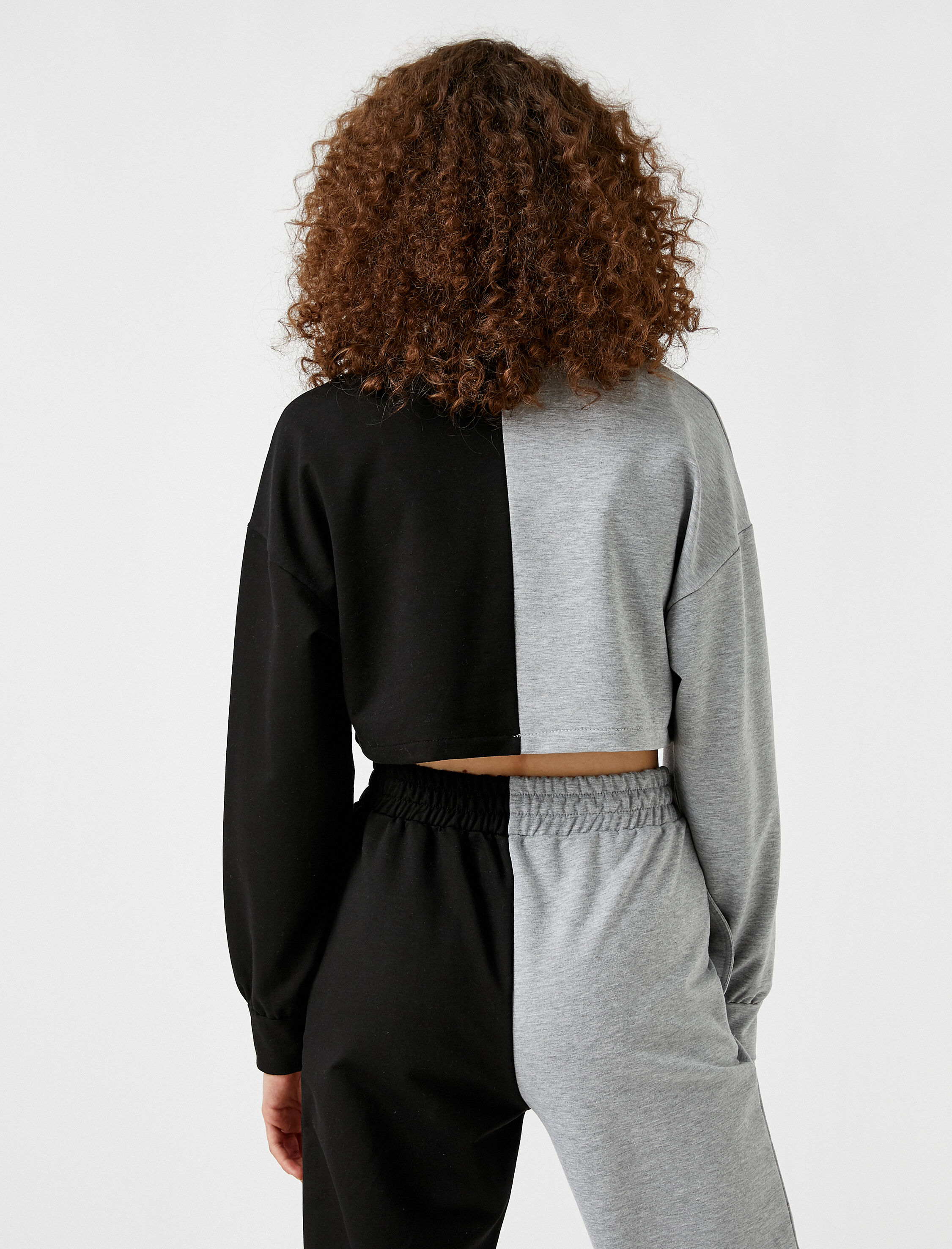   Spor Sweatshirt Crop Slogan Baskılı