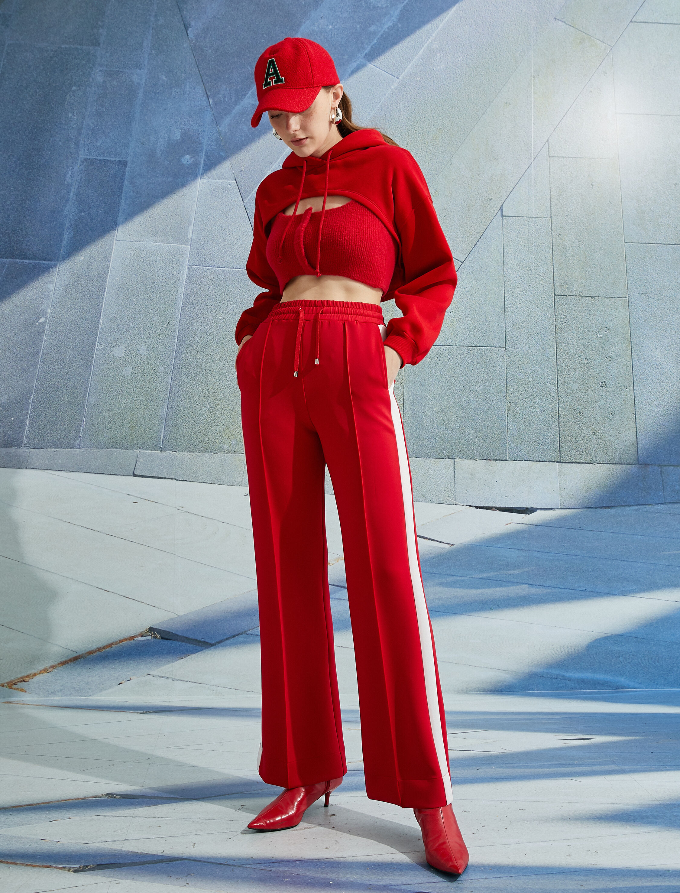   Geniş Paça Eşofman Altı Nervürlü