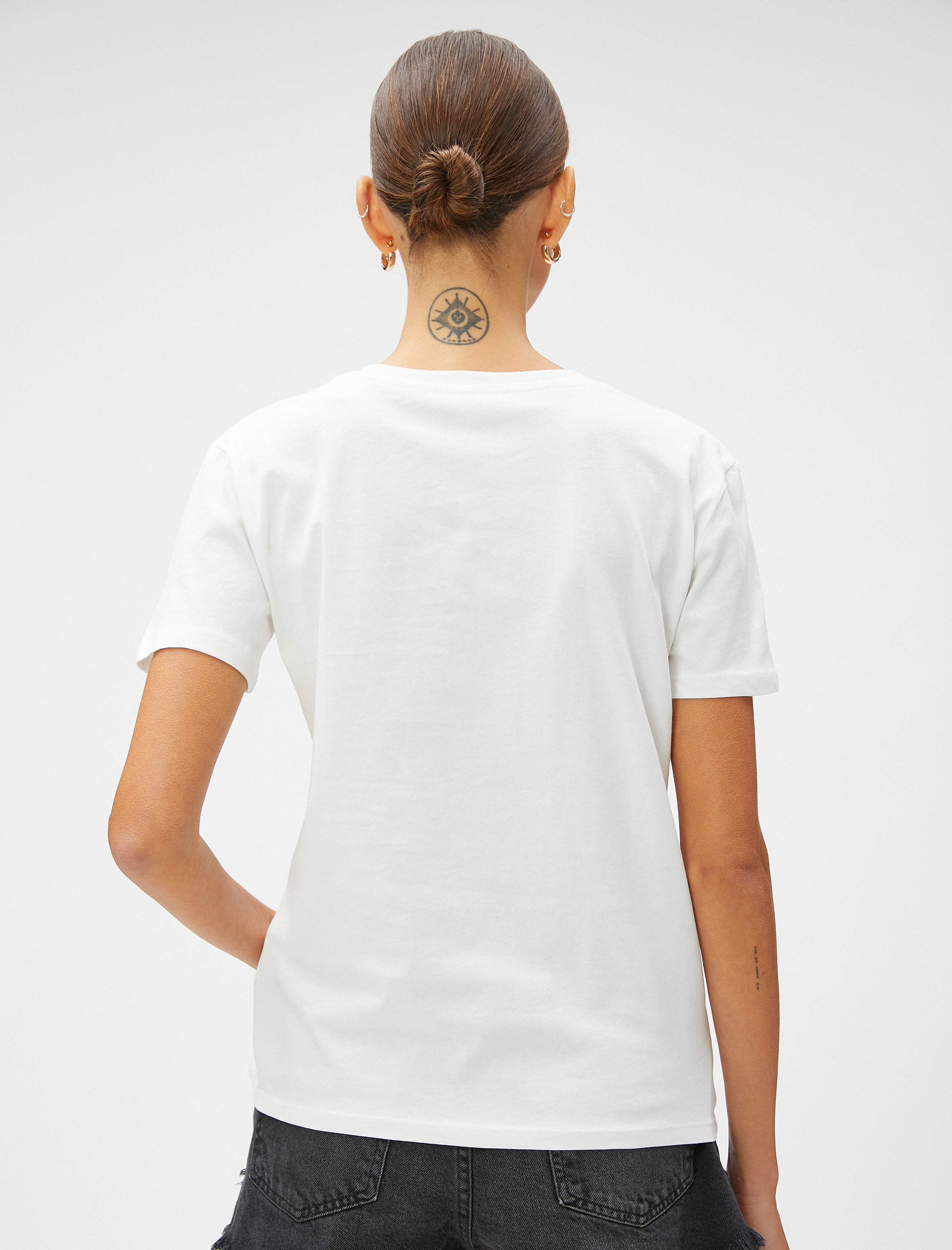   Slogan Baskılı Tişört Pamuklu