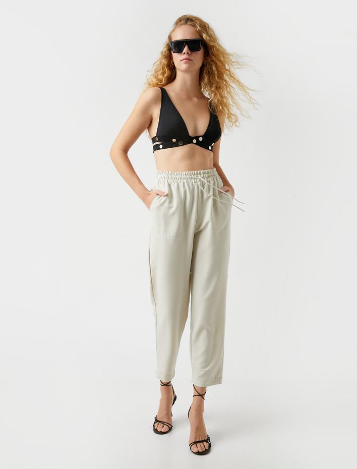  Beli Bağlamalı Pantolon Modal Karışımlı