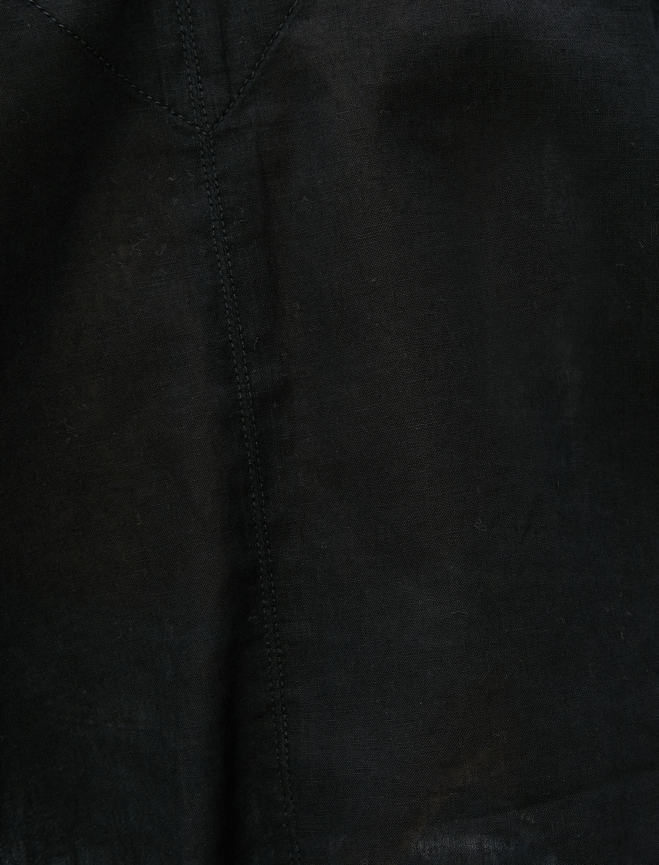   Oversize Bluz Keten Karışımlı V Yaka