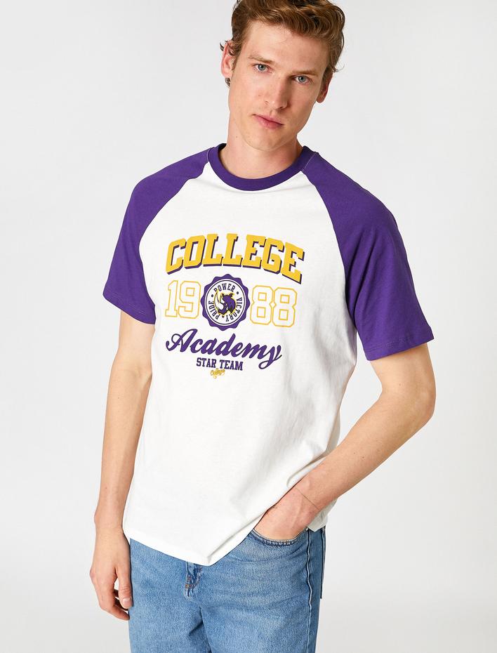  Reglan Kol Kolej Baskılı Tişört