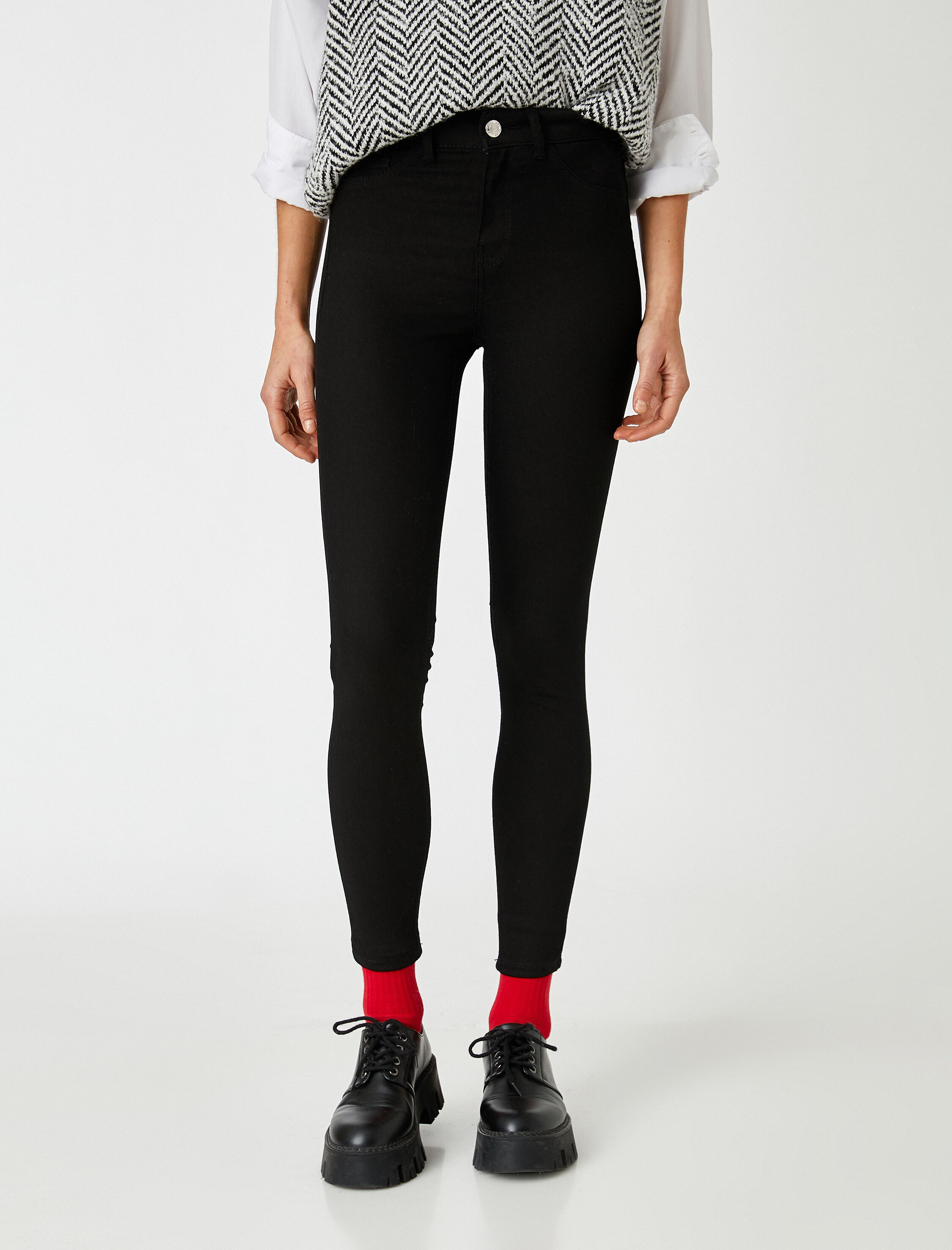   Yüksek Bel Dar Paça Kot Pantolon - Carmen Jean