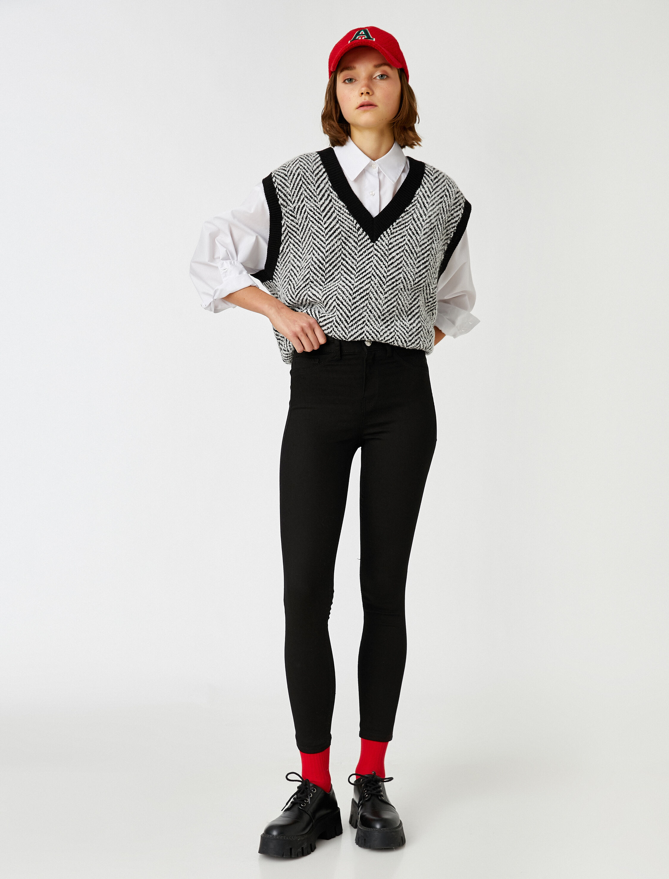   Yüksek Bel Dar Paça Kot Pantolon - Carmen Jean