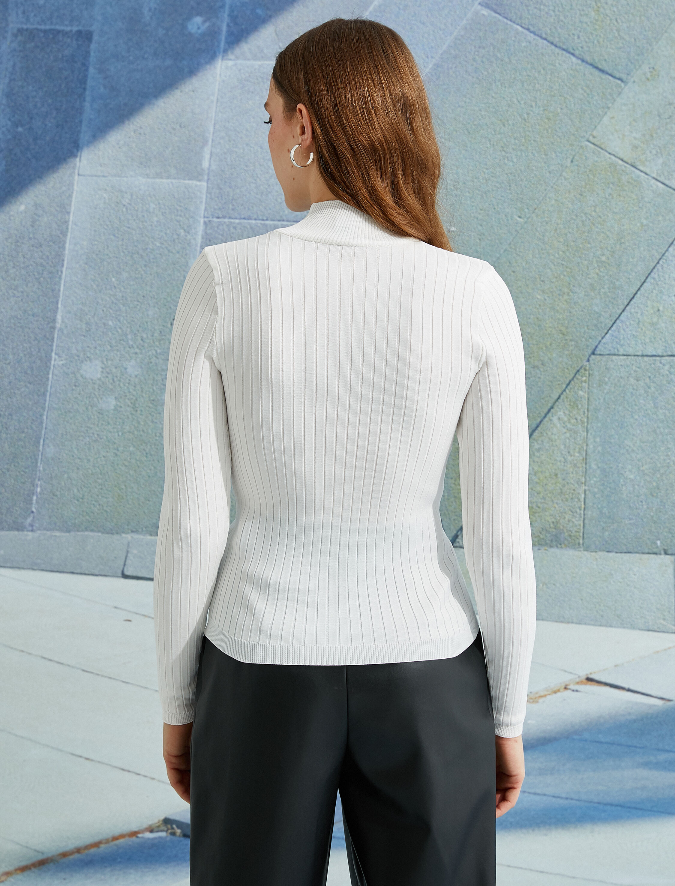   Balıkçı Yaka Ribanalı Triko Kazak