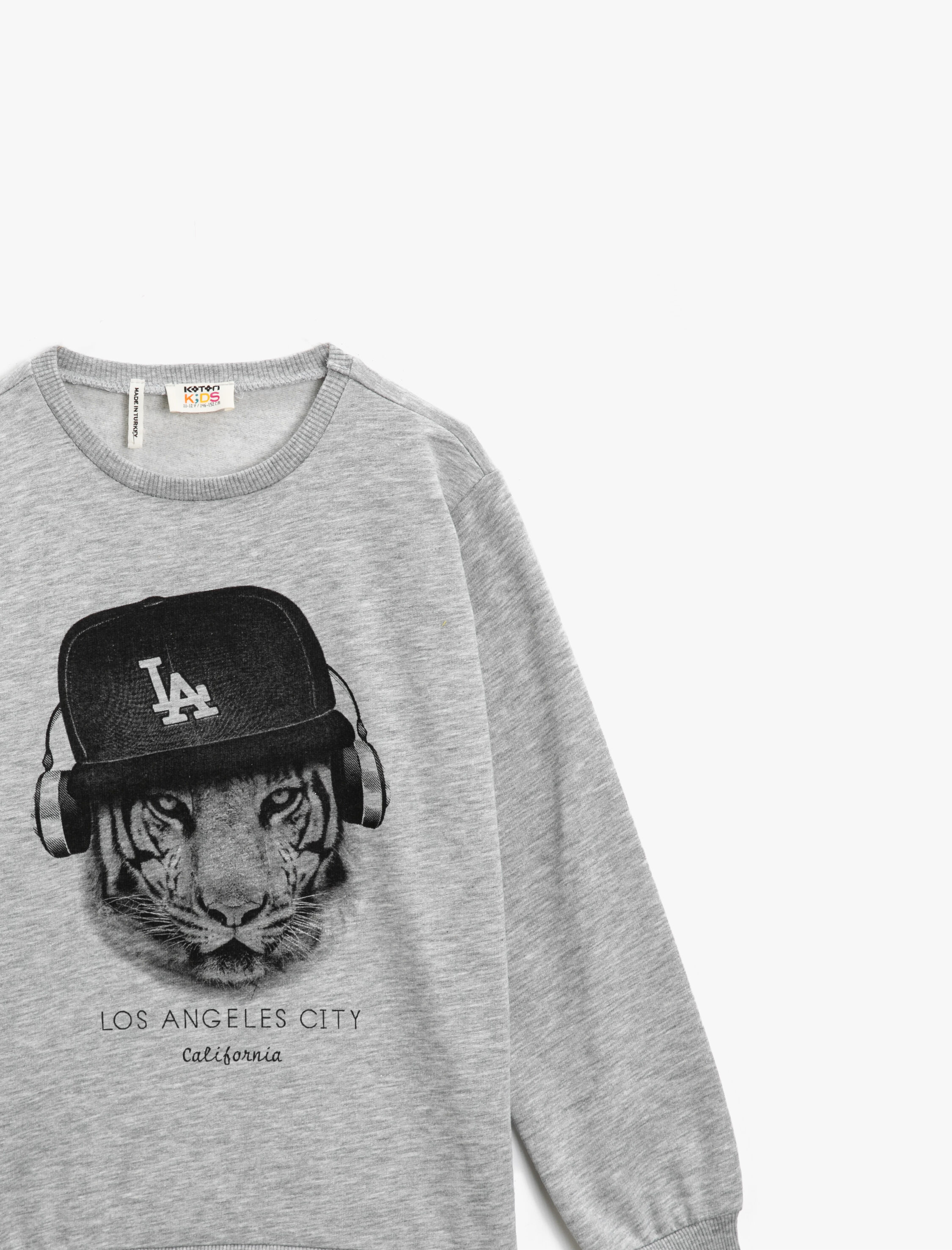  Erkek Çocuk Baskılı Bisiklet Yaka Uzun Kollu Sweatshirt