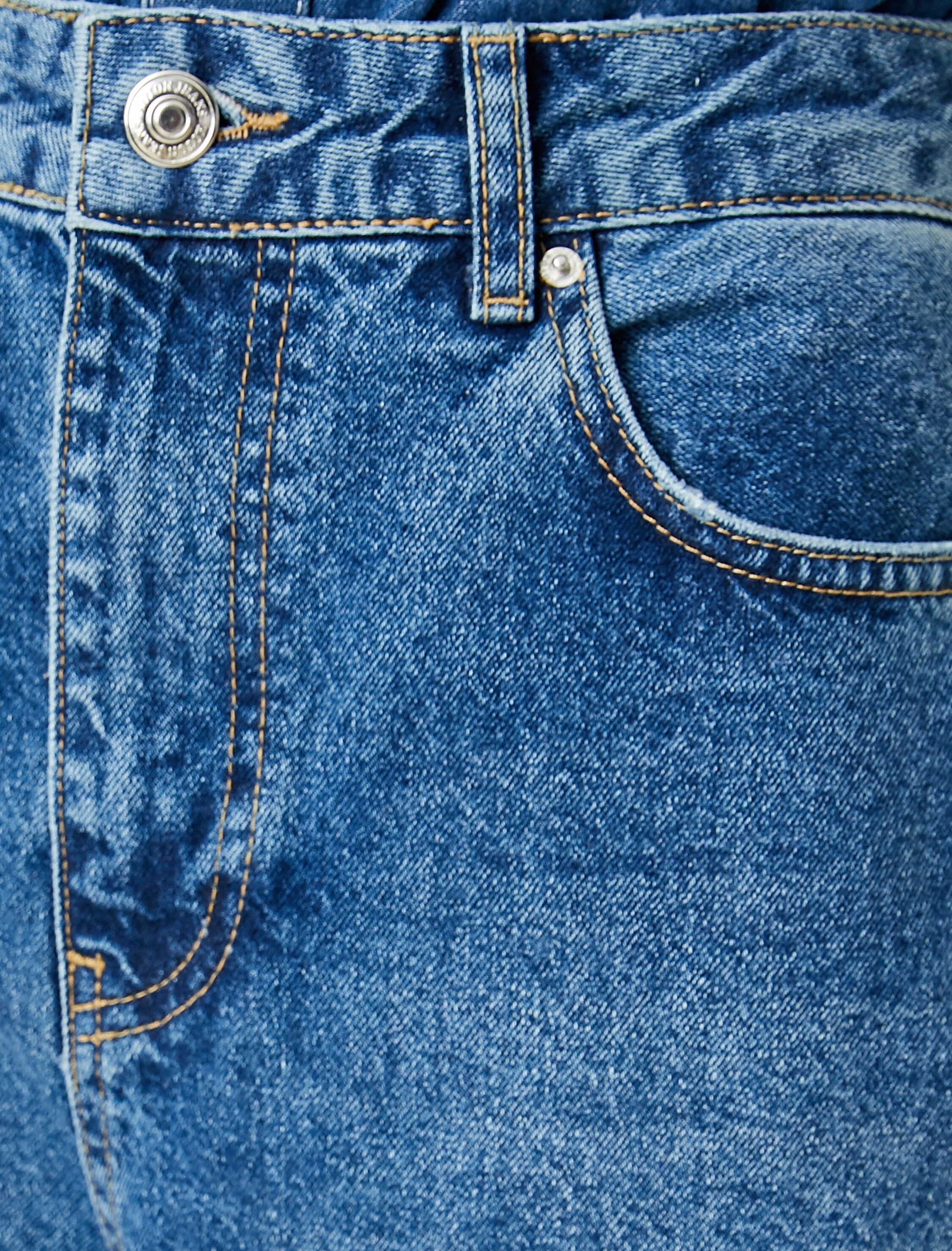   Bol Paça Yüksek Bel Kot Pantolon - Bianca Jean