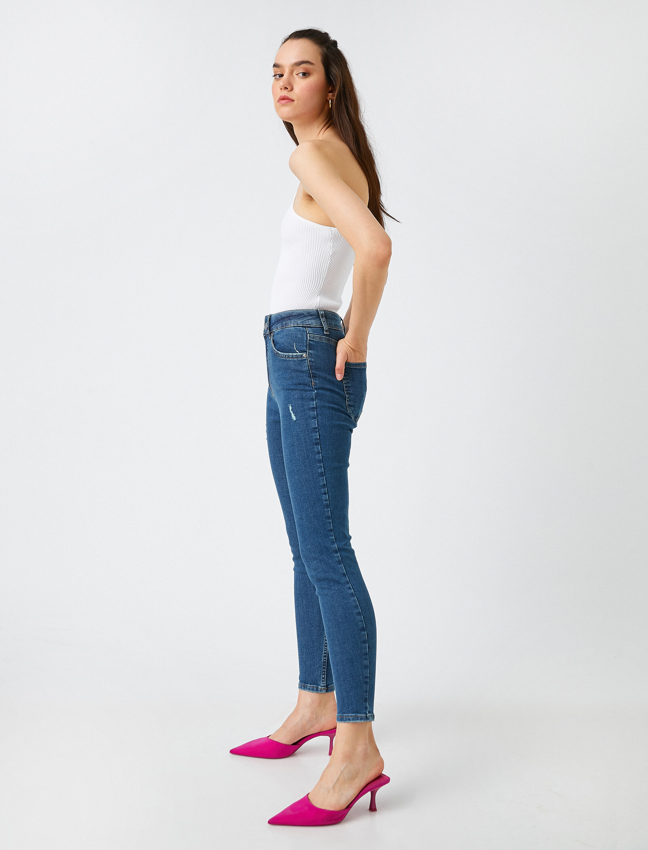   Dar Kesim Kot Pantolon - Skinny Jean