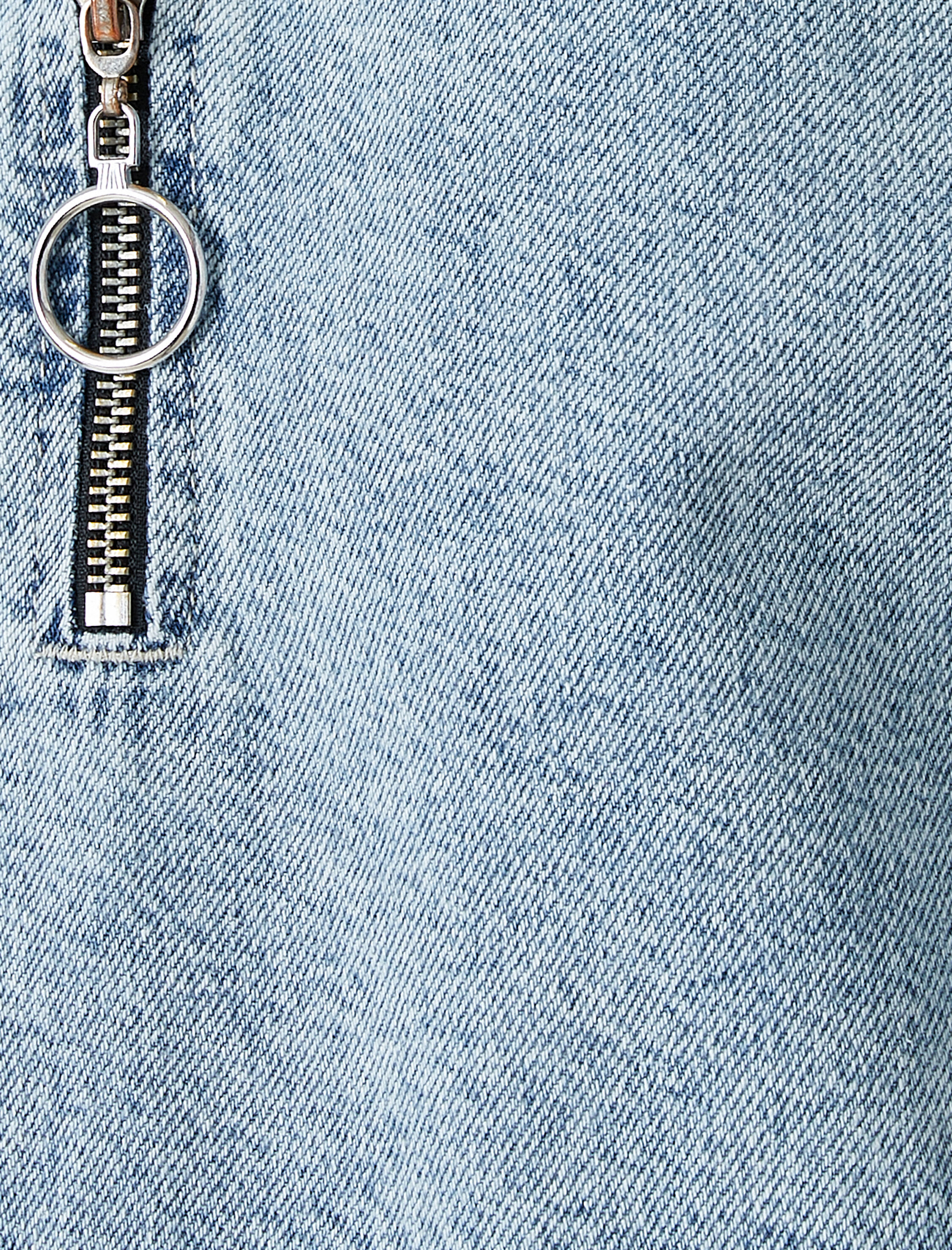   Fermuarlı Pamuklu Kot Ceket