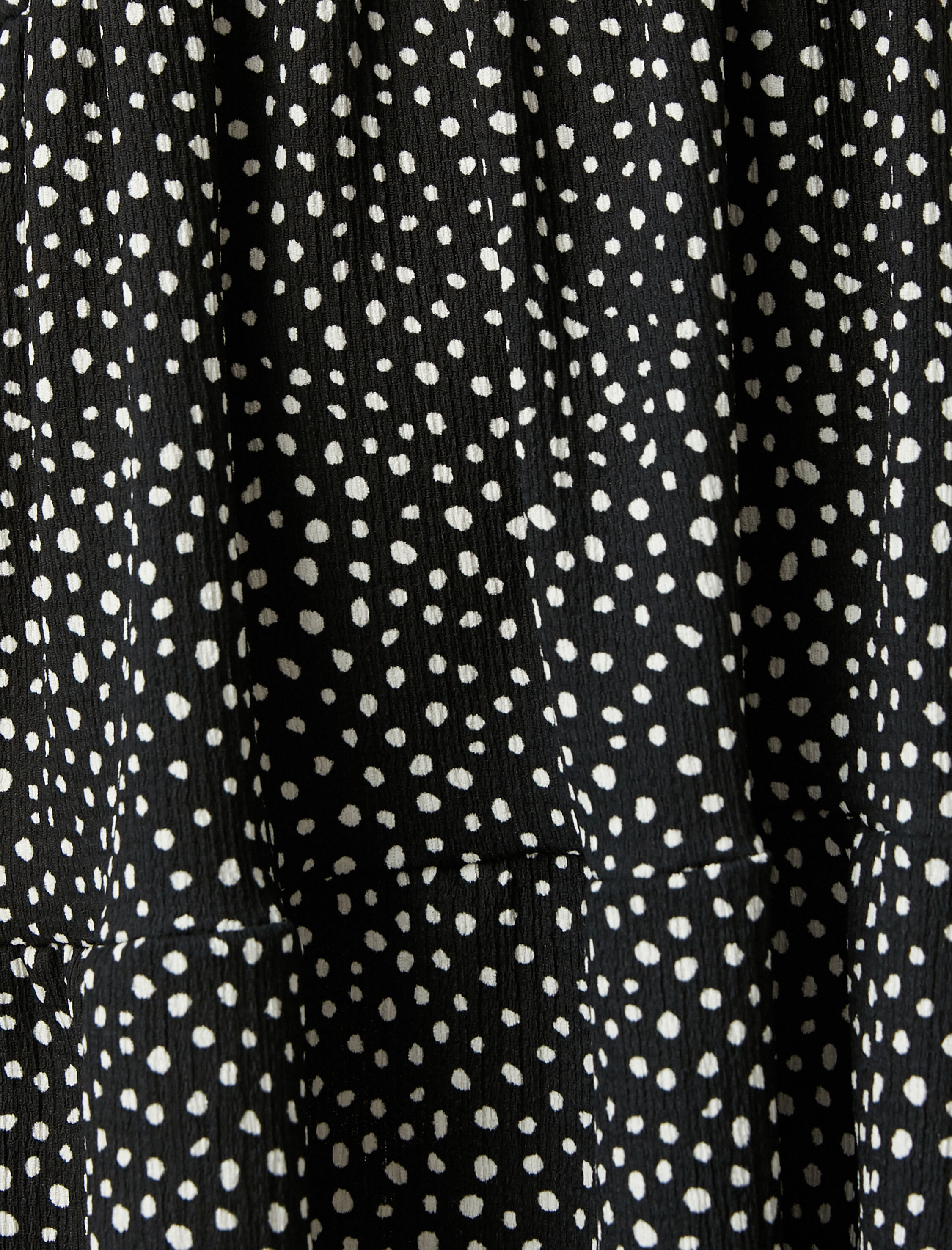   Mini Puantiyeli Elbise Kısa Kollu Bisiklet Yaka