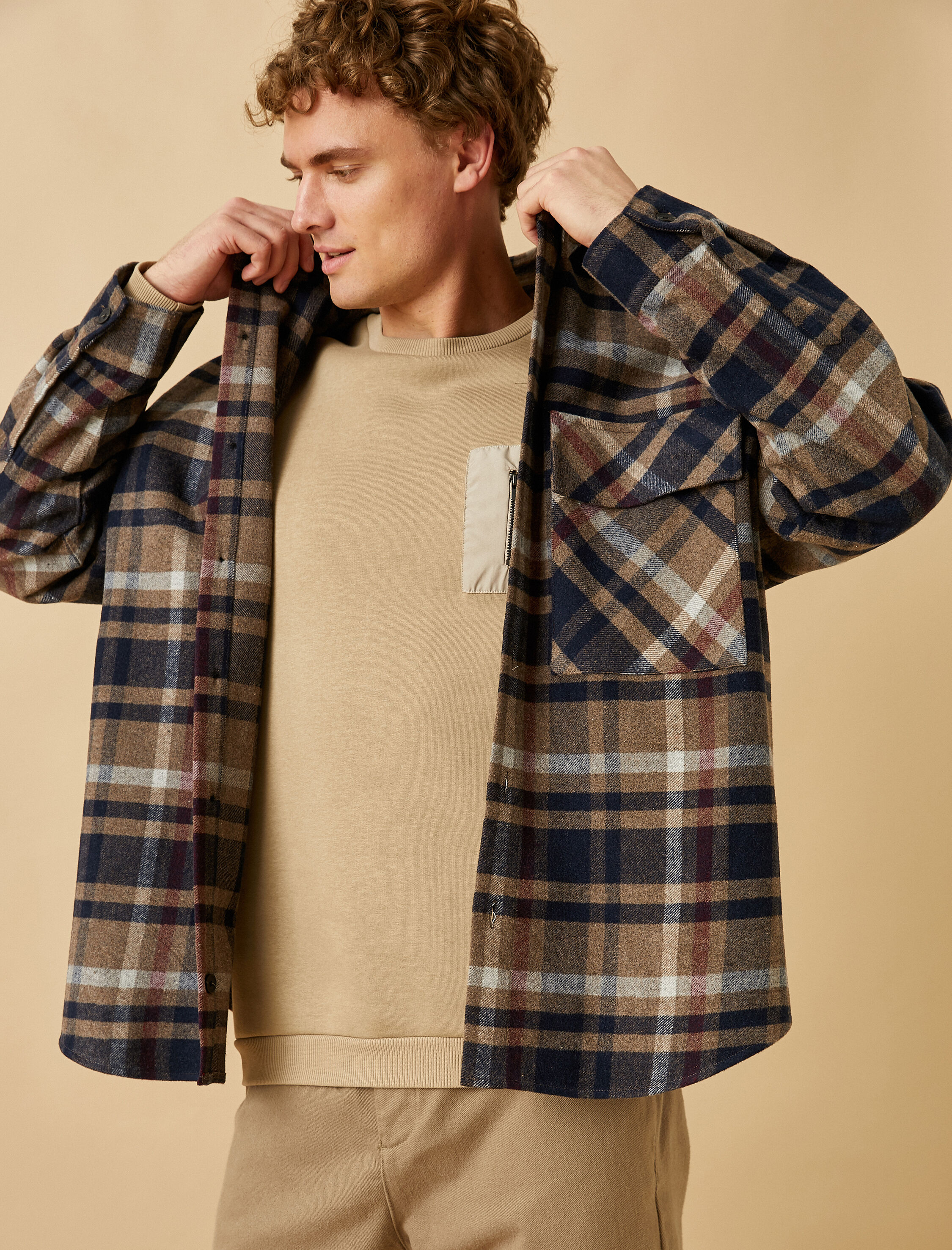   Oduncu Gömleği Klasik Yaka Uzun Kollu Cep Detaylı