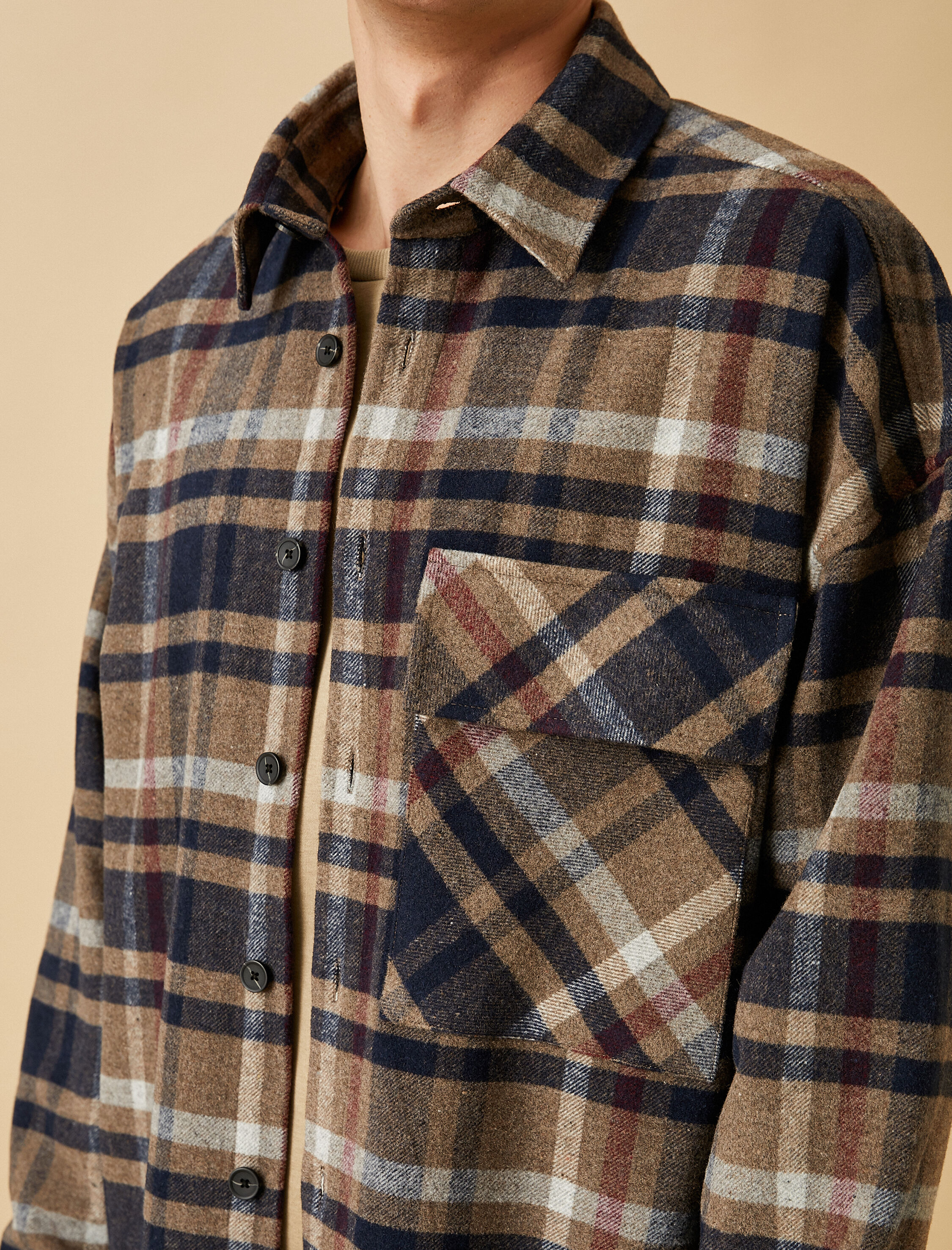   Oduncu Gömleği Klasik Yaka Uzun Kollu Cep Detaylı