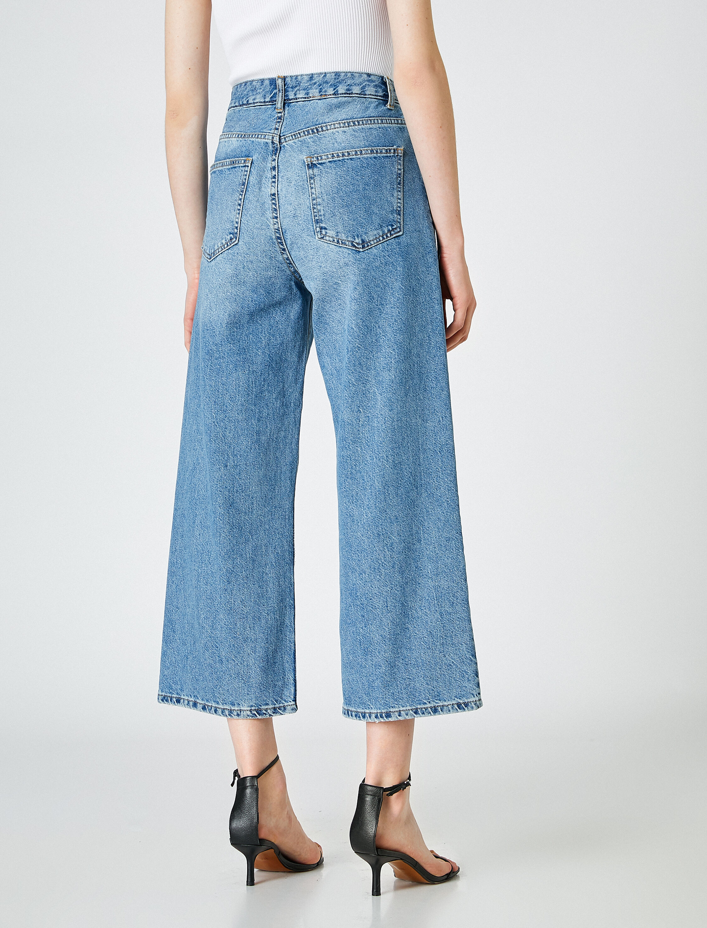 Yüksek Bel Geniş Paça Kot Pantolon - Bianca Jean