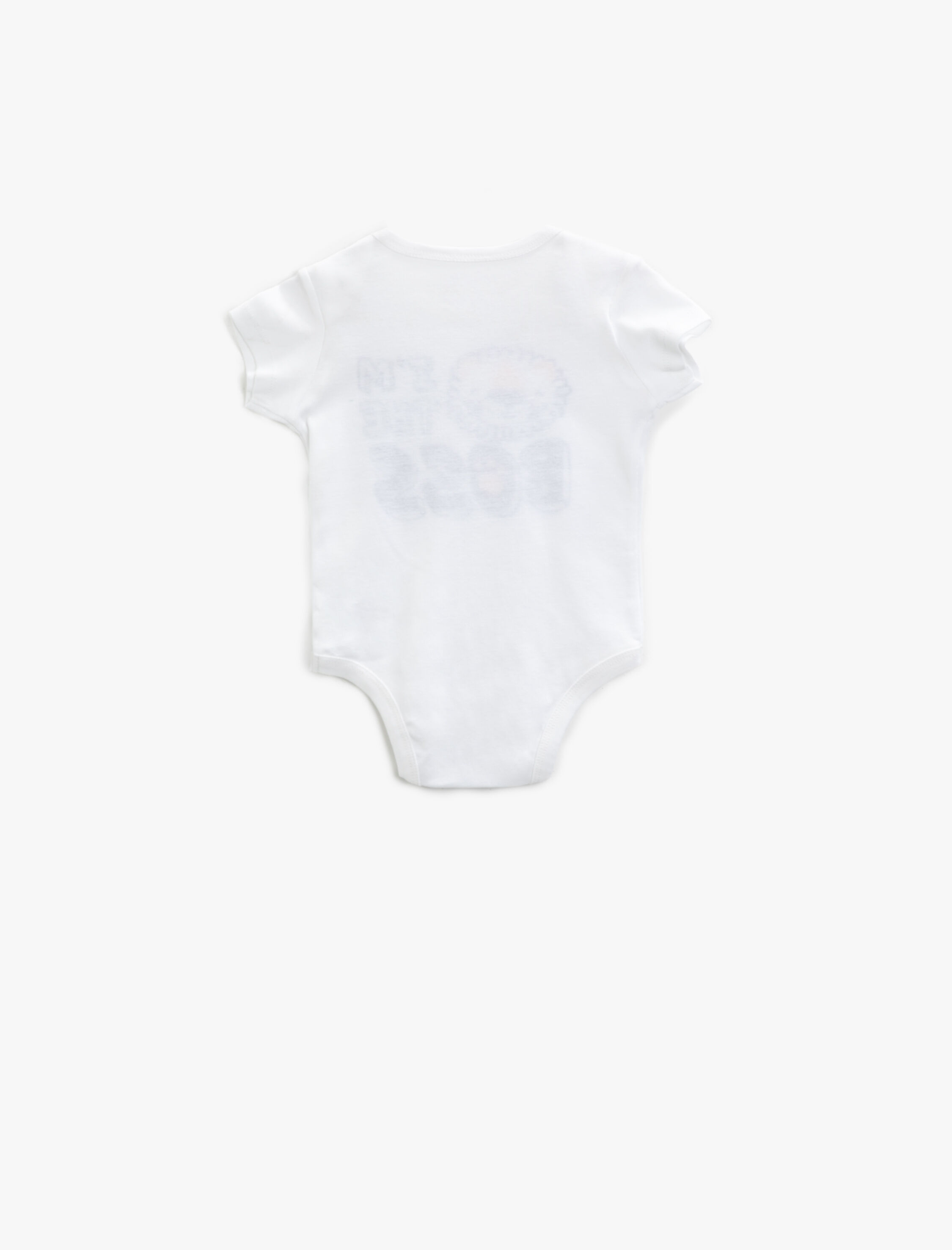 Erkek Bebek Sloganlı Çıtçıtlı Body Pamuklu Kısa Kollu