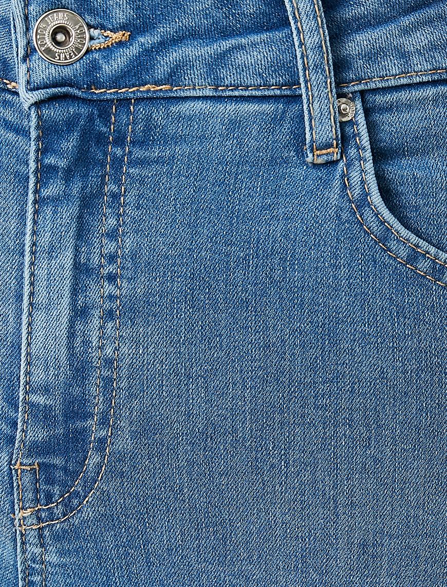   İspanyol Paça Kot Pantolon Dar Kesim Yüksek Bel - Victoria Jean