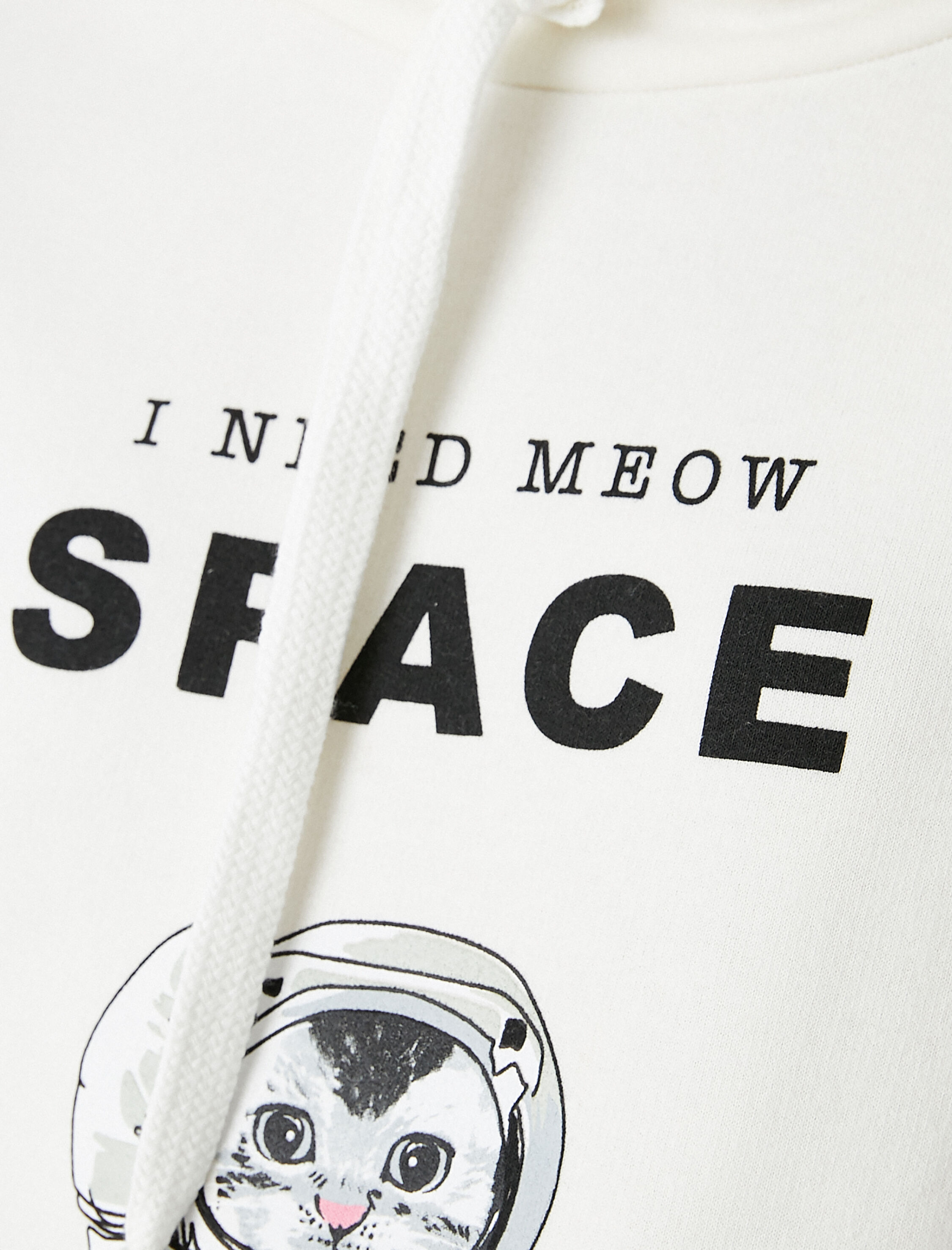   Baskılı Sweatshirt Yaka Detaylı İçi Polarlı