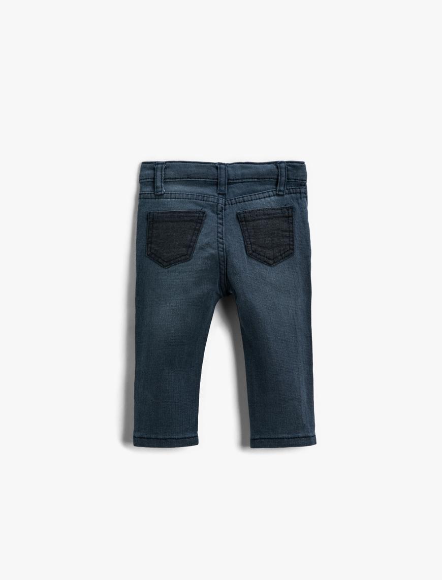  Erkek Bebek Cepli Kot Pantolon - Slim Jean