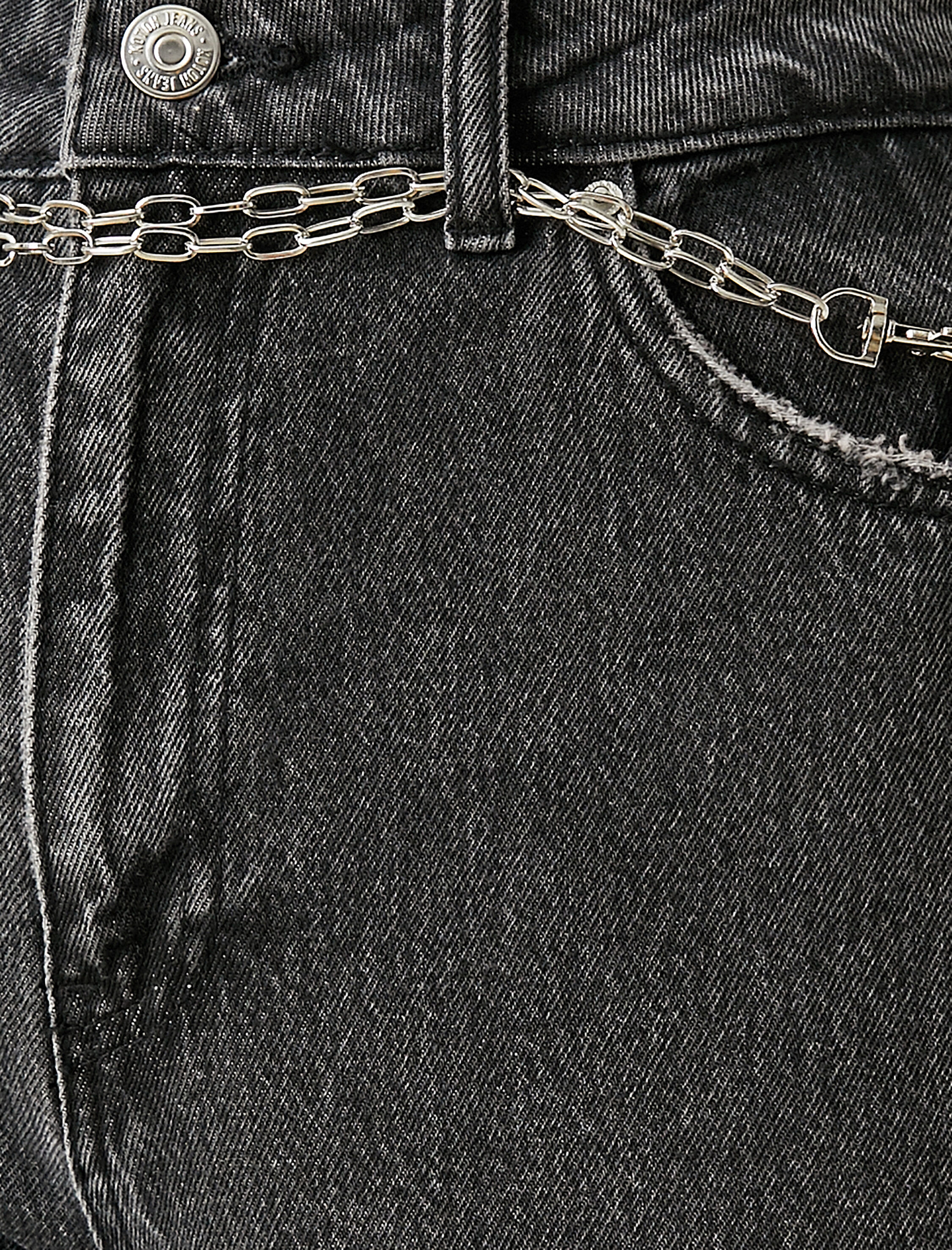   Rahat Kesim Dar Paça Kot Pantolon - Mom Jean