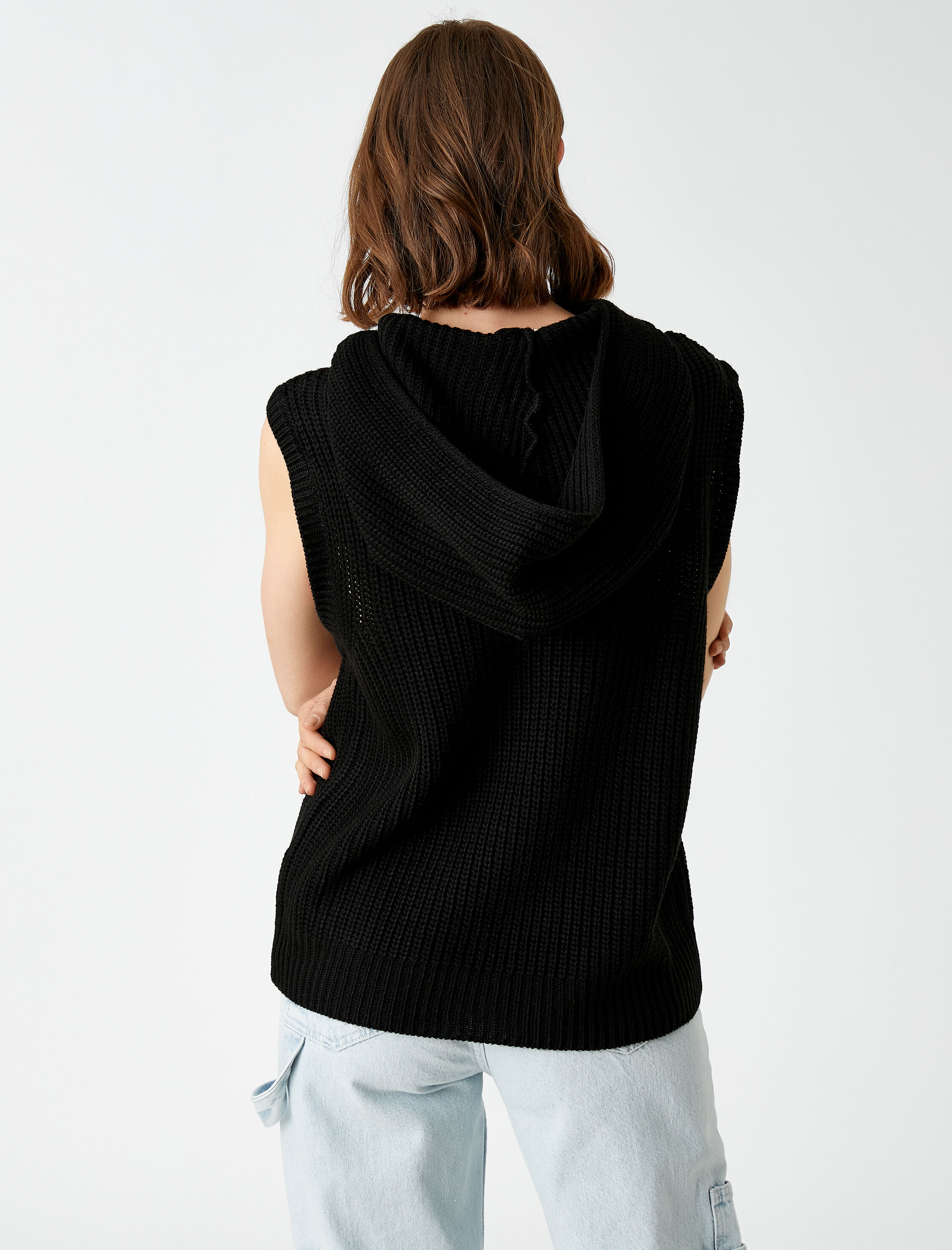   Kapüşonlu Örgü Süveter