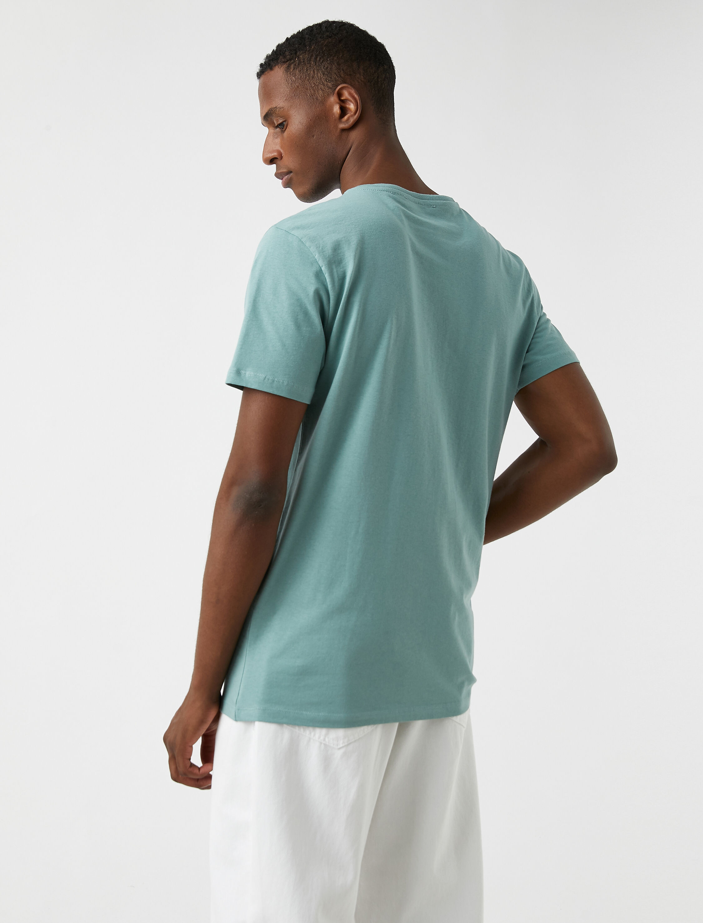   Basic Tişört Kısa Kollu Bisiklet Yaka