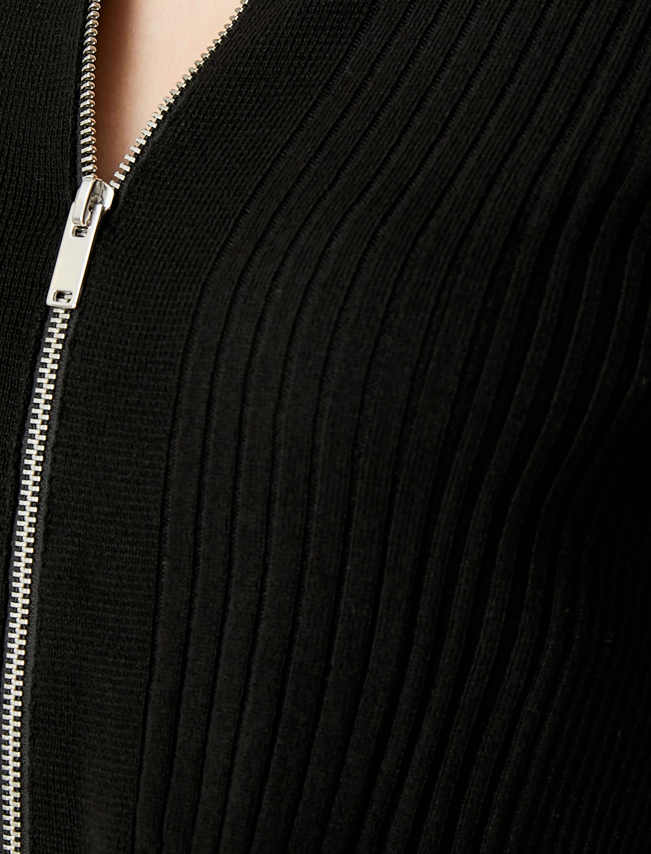   Crop Hırka Fermuarlı