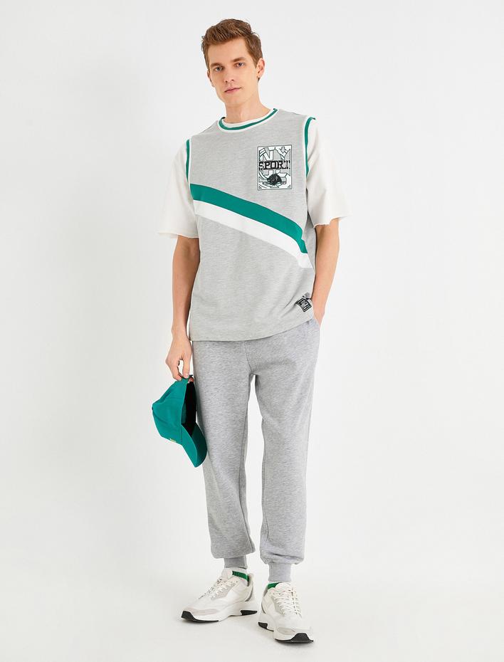  Basic Jogger Eşofman Altı Beli Bağcıklı Cepli Şardonlu