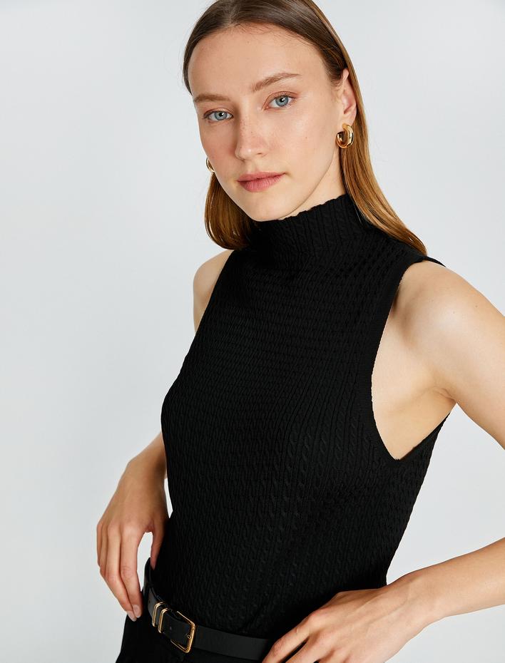  Balıkçı Yaka Atlet Örgü Detaylı