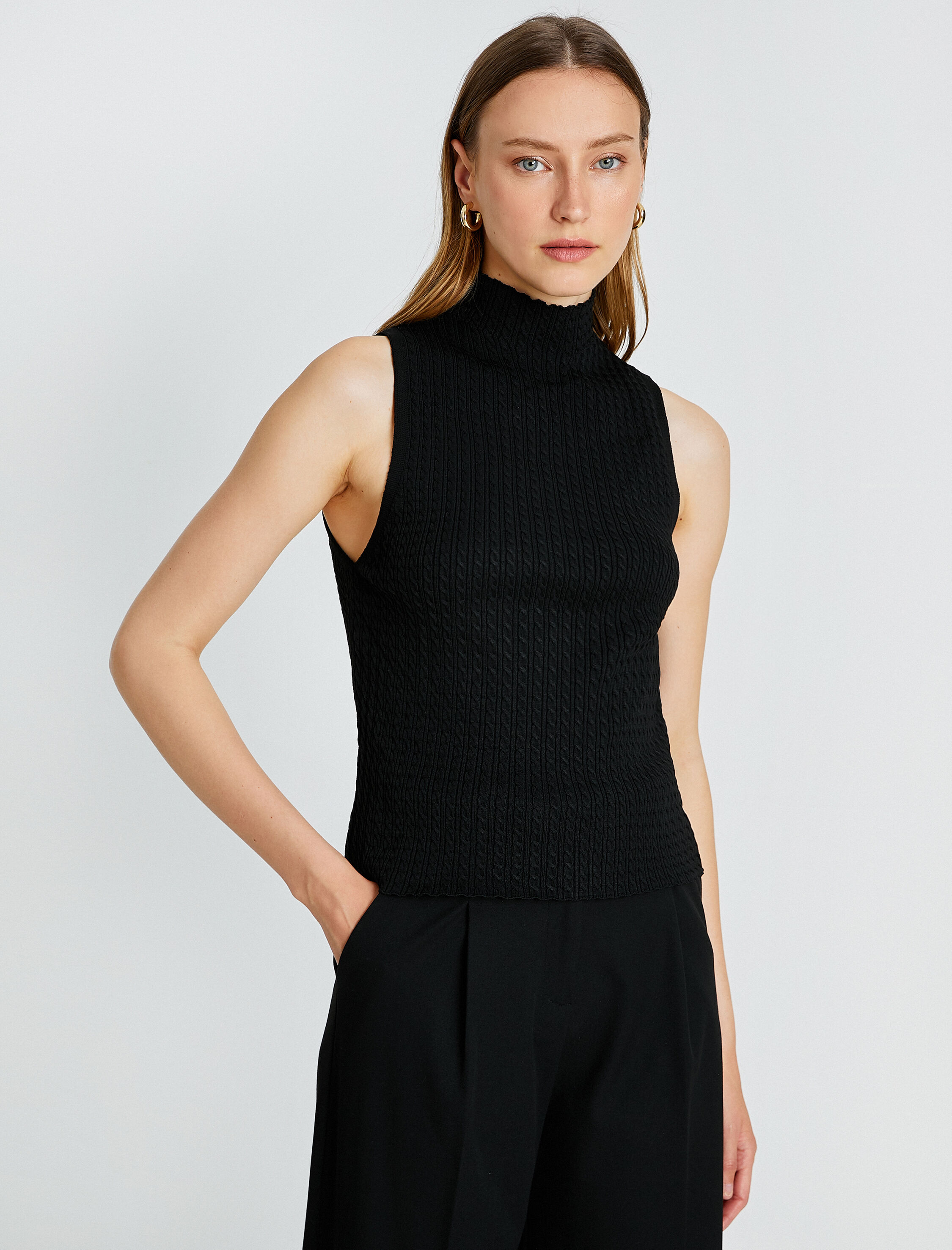   Balıkçı Yaka Atlet Örgü Detaylı