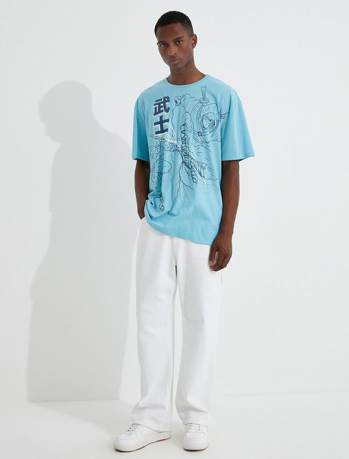  Uzakdoğu Baskılı Oversize Tişört