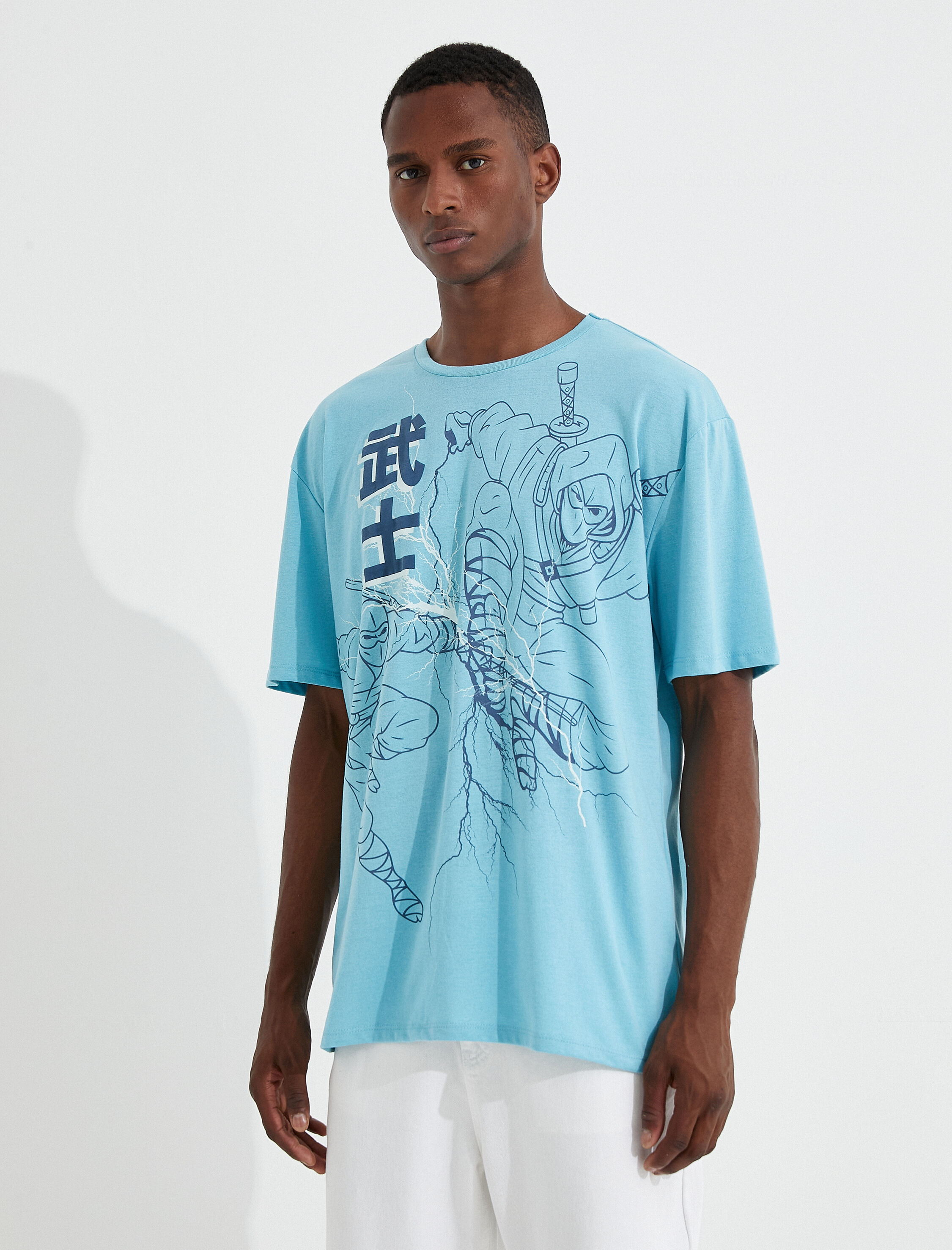   Uzakdoğu Baskılı Oversize Tişört