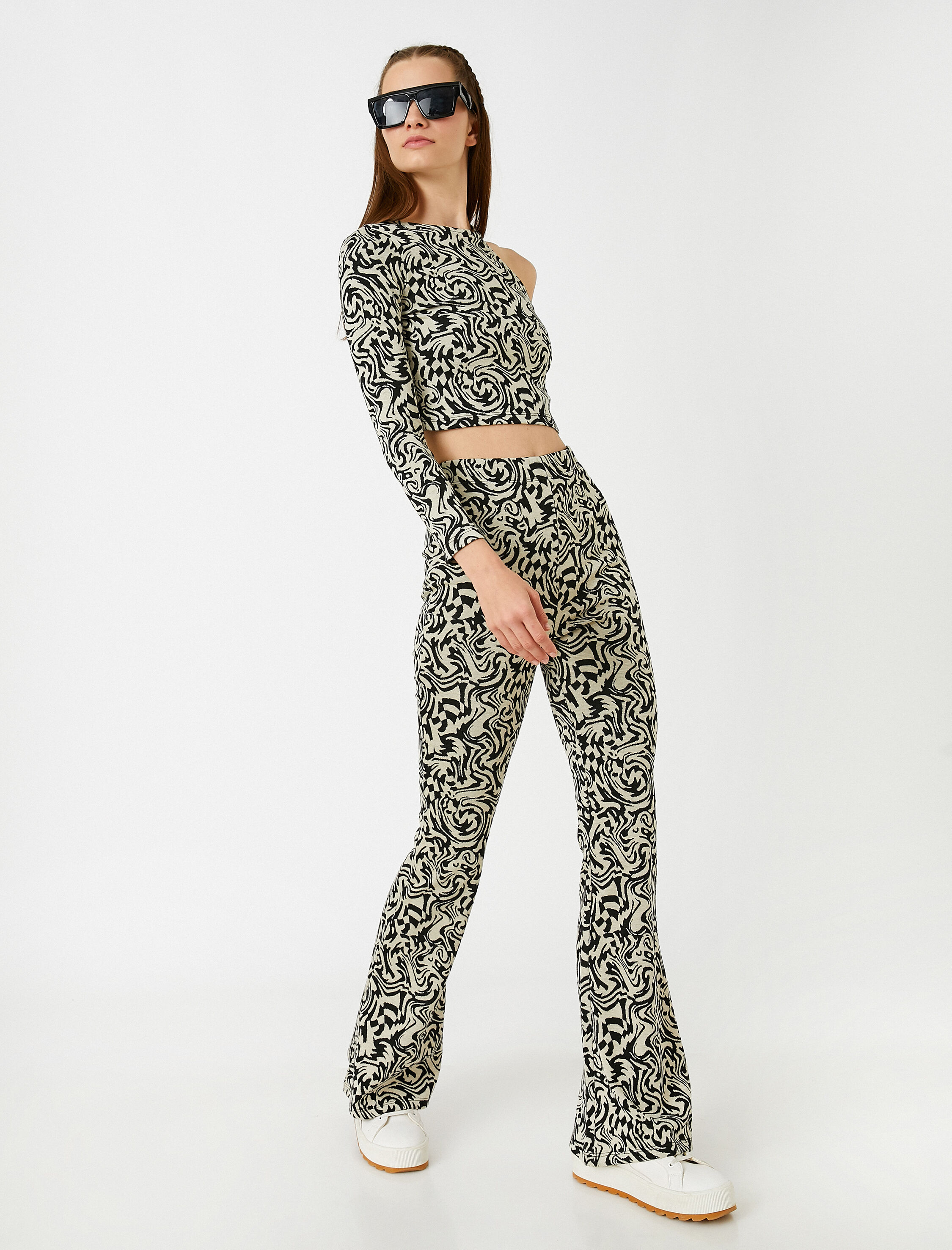   İspanyol Paça Pantolon Yüksek Bel