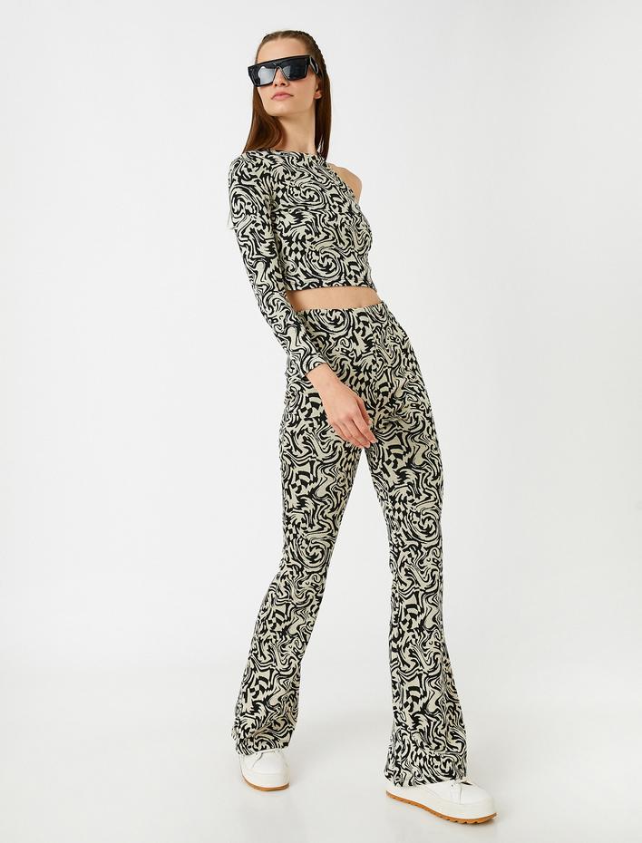  İspanyol Paça Pantolon Yüksek Bel