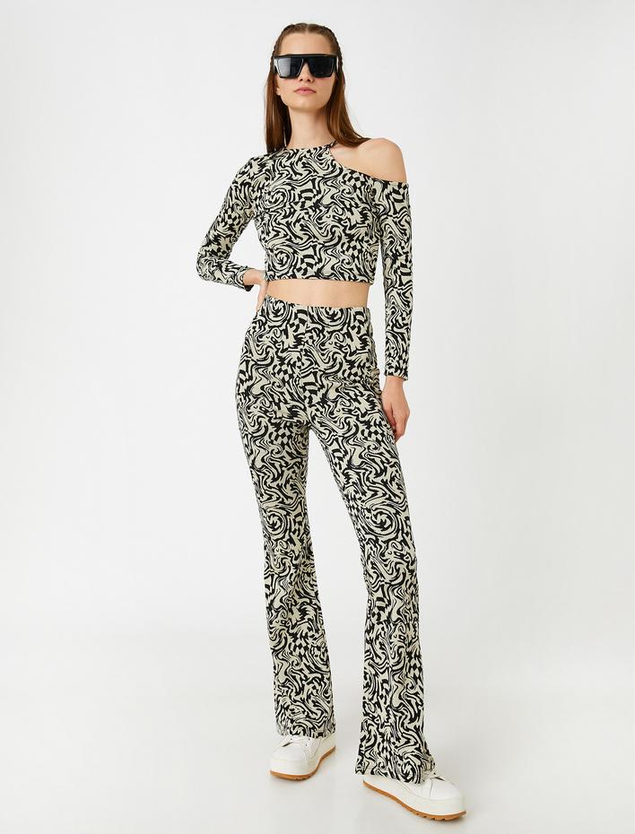  İspanyol Paça Pantolon Yüksek Bel