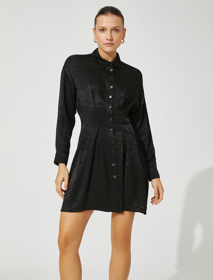  Gömlek Elbise Bel Detaylı