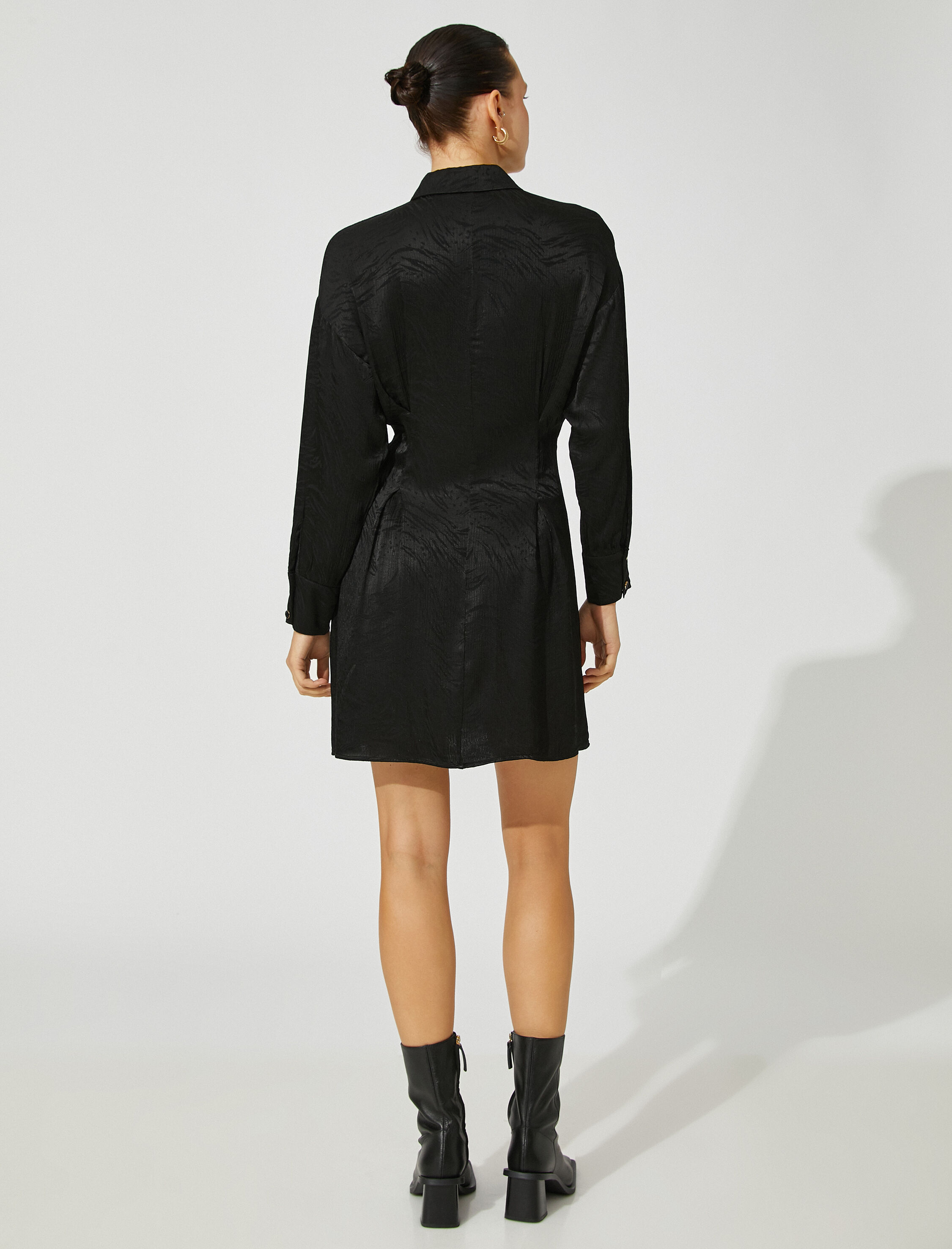   Gömlek Elbise Bel Detaylı