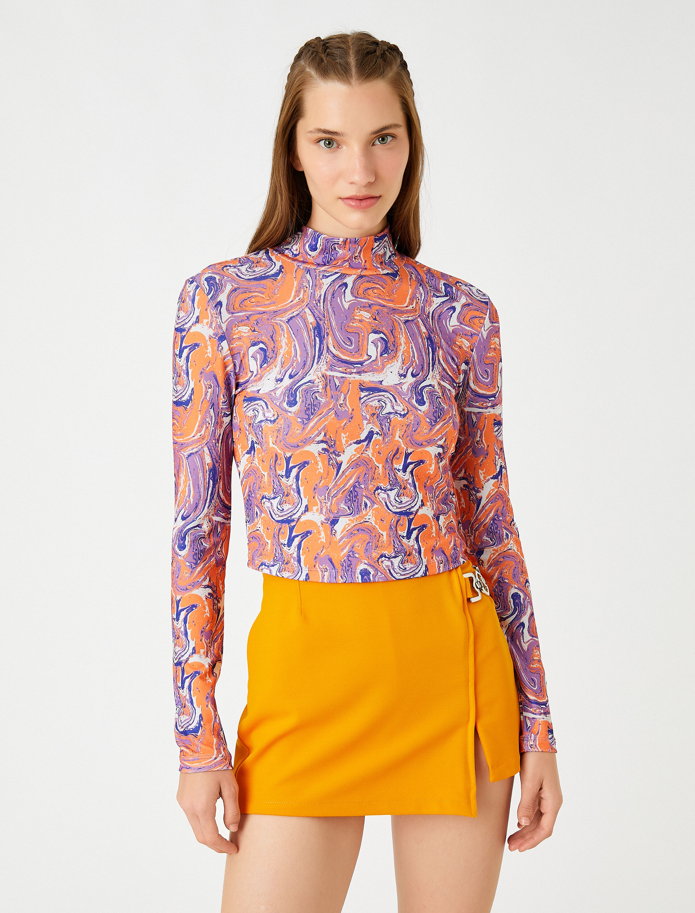 Uzun Kollu Tişört Yarım Balıkçı Yaka