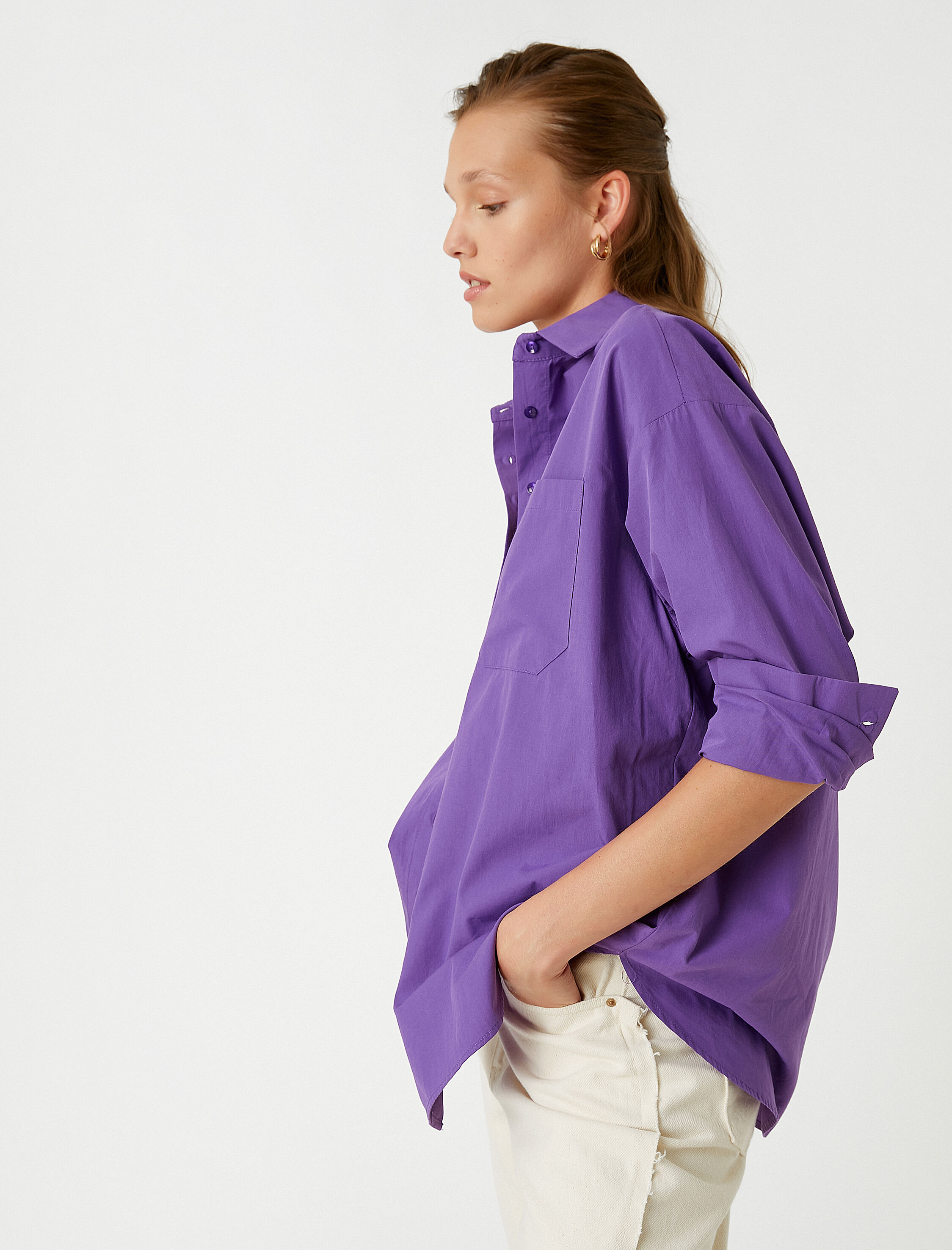   Oversize Gömlek Uzun Kollu