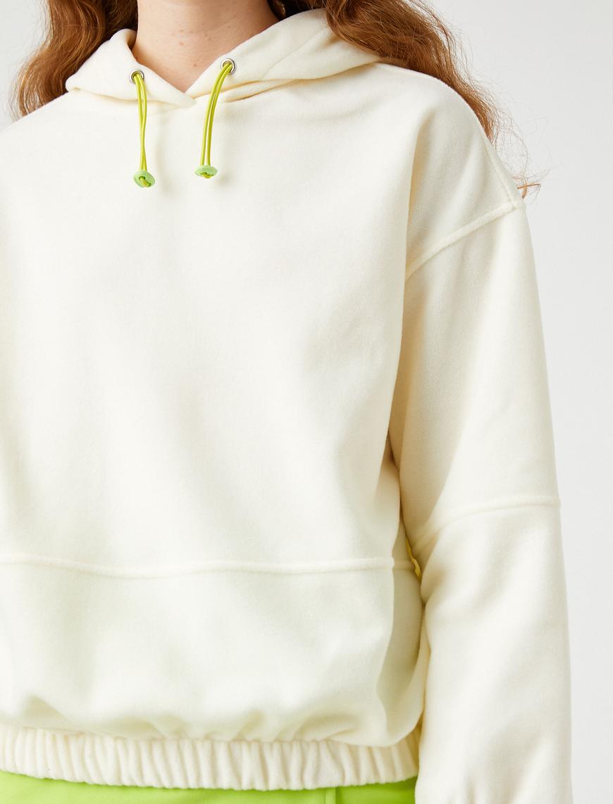   Polar Sweatshirt Kapüşonlu Beli Lastikli