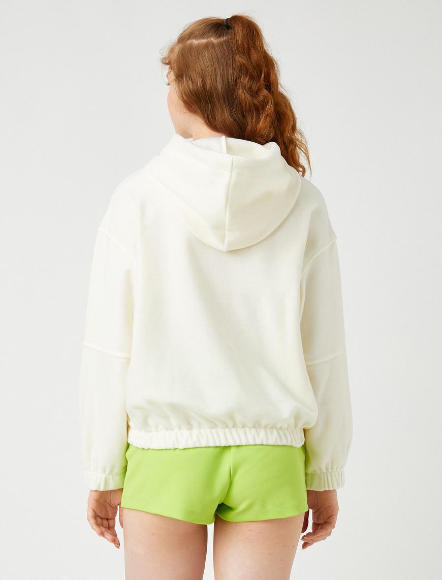   Polar Sweatshirt Kapüşonlu Beli Lastikli