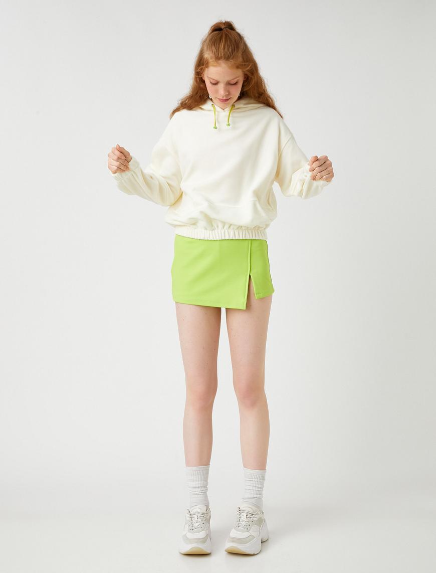   Polar Sweatshirt Kapüşonlu Beli Lastikli