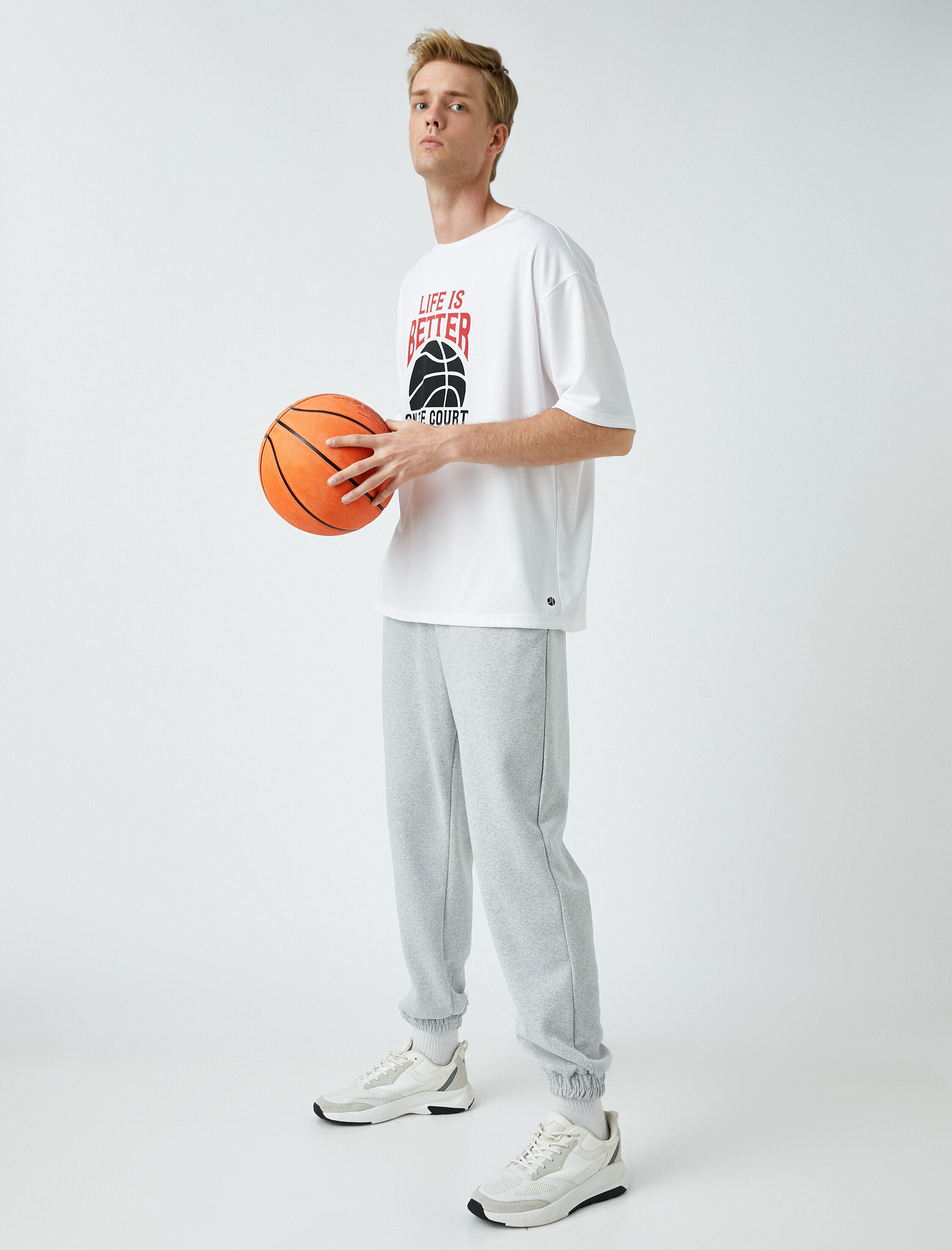   Basic Şardonlu Eşofman Altı Beli Bağcıklı